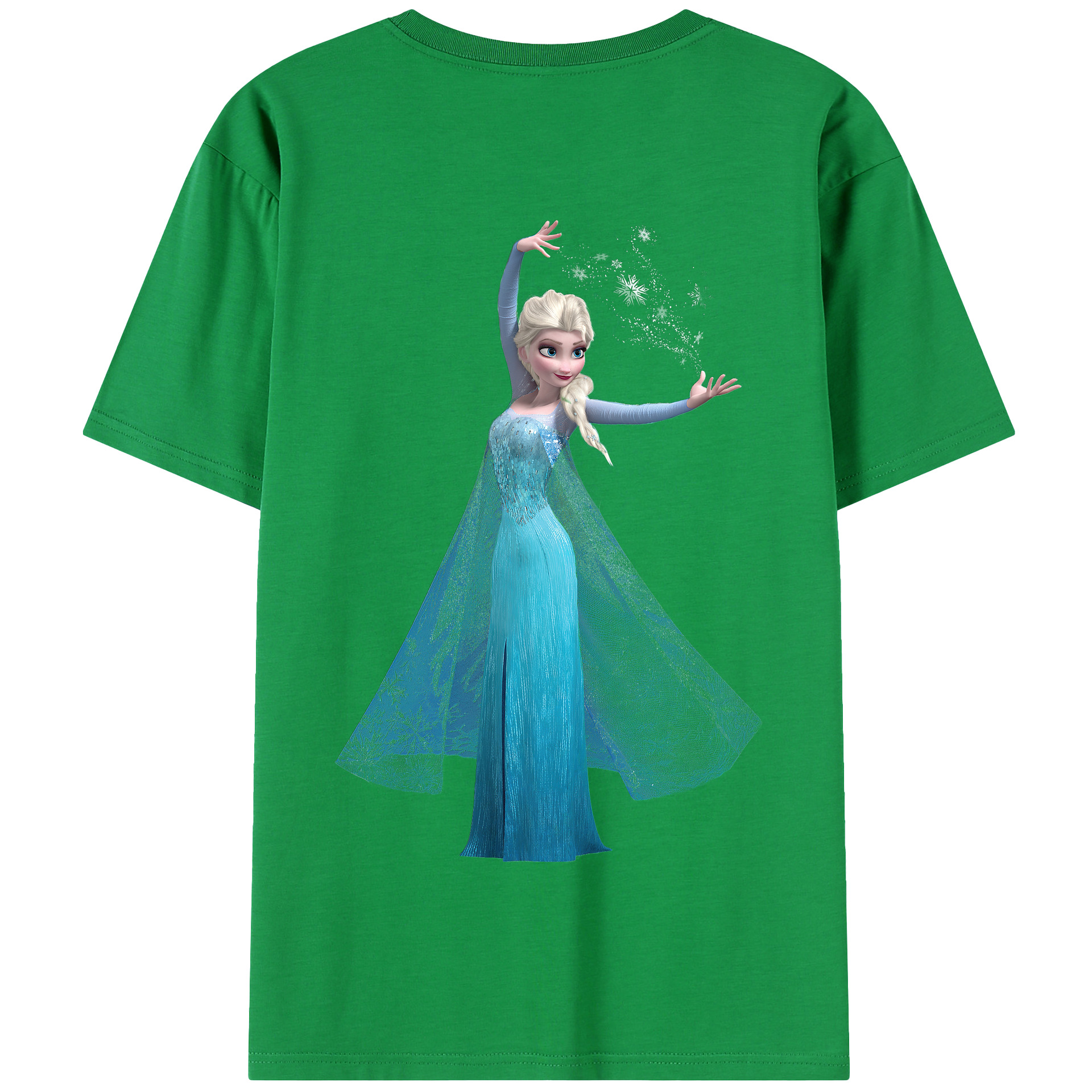 （画像用） アナと雪の女王 アンナ エルサ Frozen Anna Elsa 綿100％半袖Tシャツ（背面プリント）
