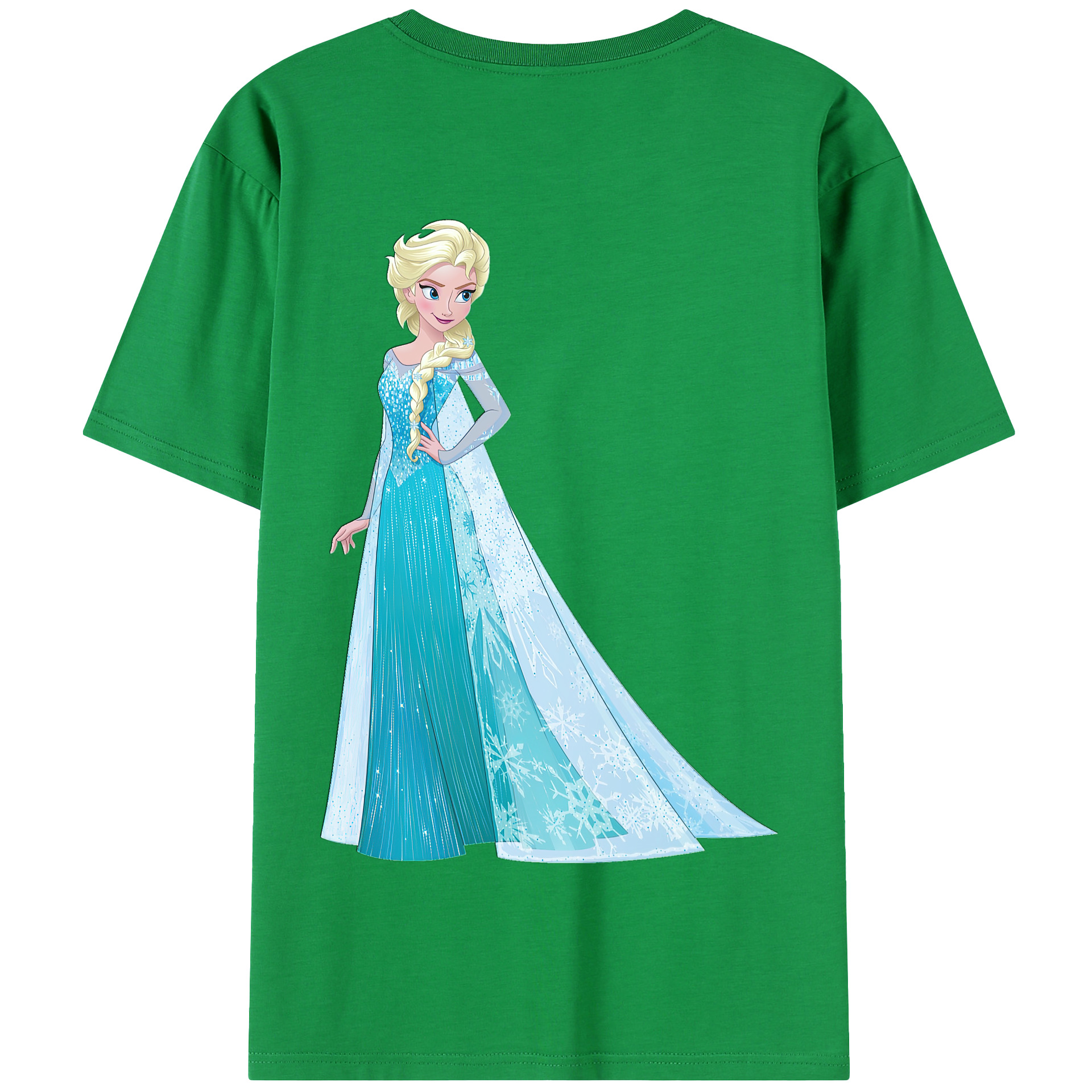 （画像用） アナと雪の女王 アンナ エルサ Frozen Anna Elsa 綿100％半袖Tシャツ（背面プリント）