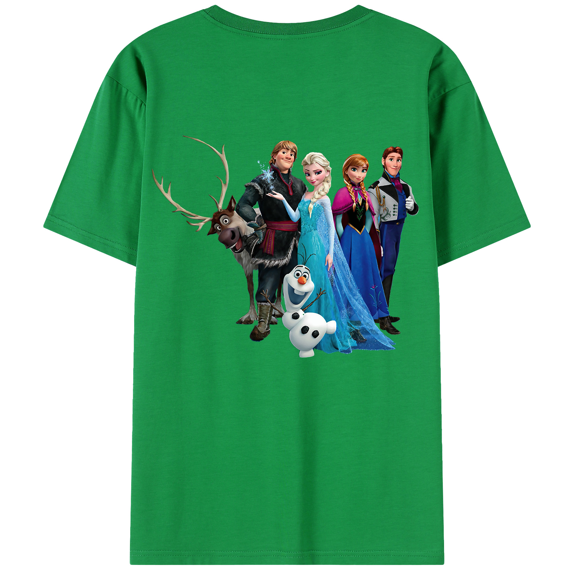 （画像用） アナと雪の女王 アンナ エルサ Frozen Anna Elsa 綿100％半袖Tシャツ（背面プリント）
