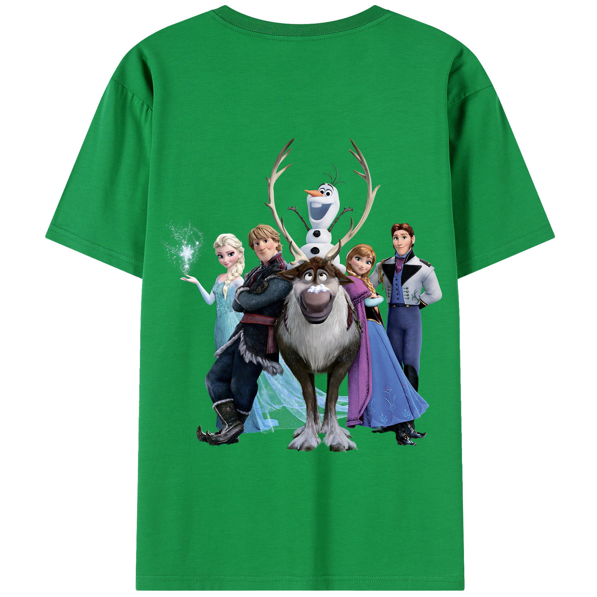 （画像用） アナと雪の女王 アンナ エルサ Frozen Anna Elsa 綿100％半袖Tシャツ（背面プリント）