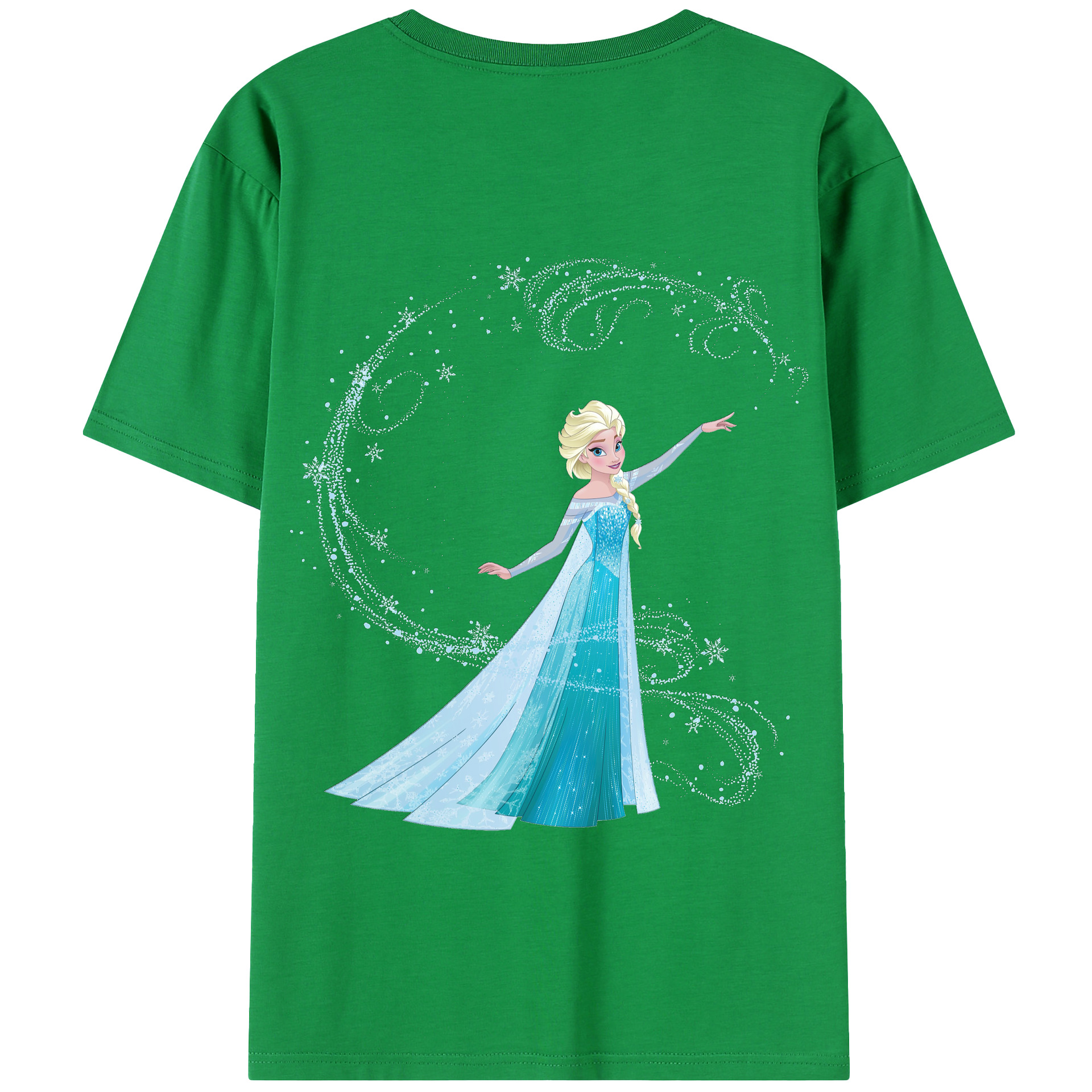 （画像用） アナと雪の女王 アンナ エルサ Frozen Anna Elsa 綿100％半袖Tシャツ（背面プリント）
