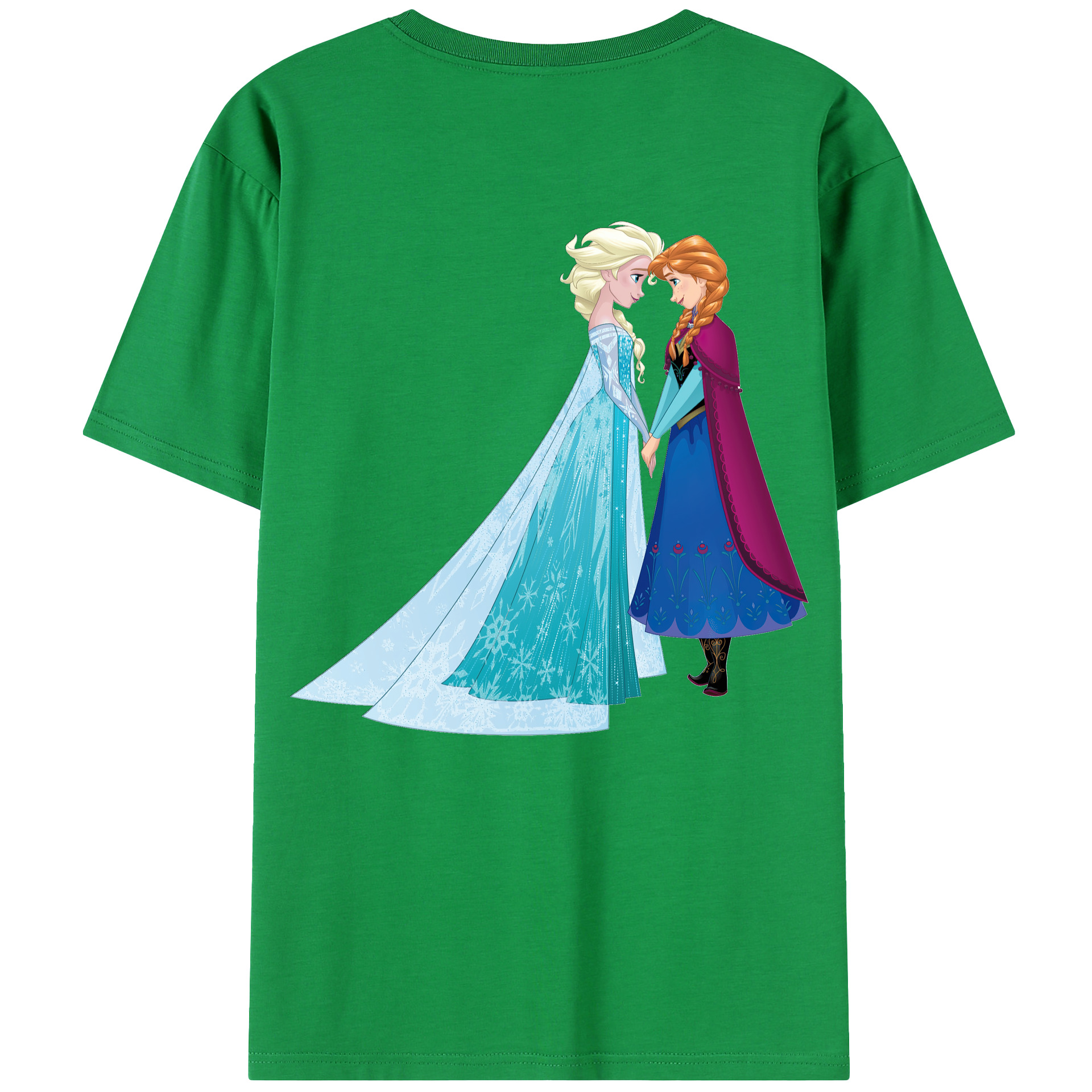 （画像用） アナと雪の女王 アンナ エルサ Frozen Anna Elsa 綿100％半袖Tシャツ（背面プリント）
