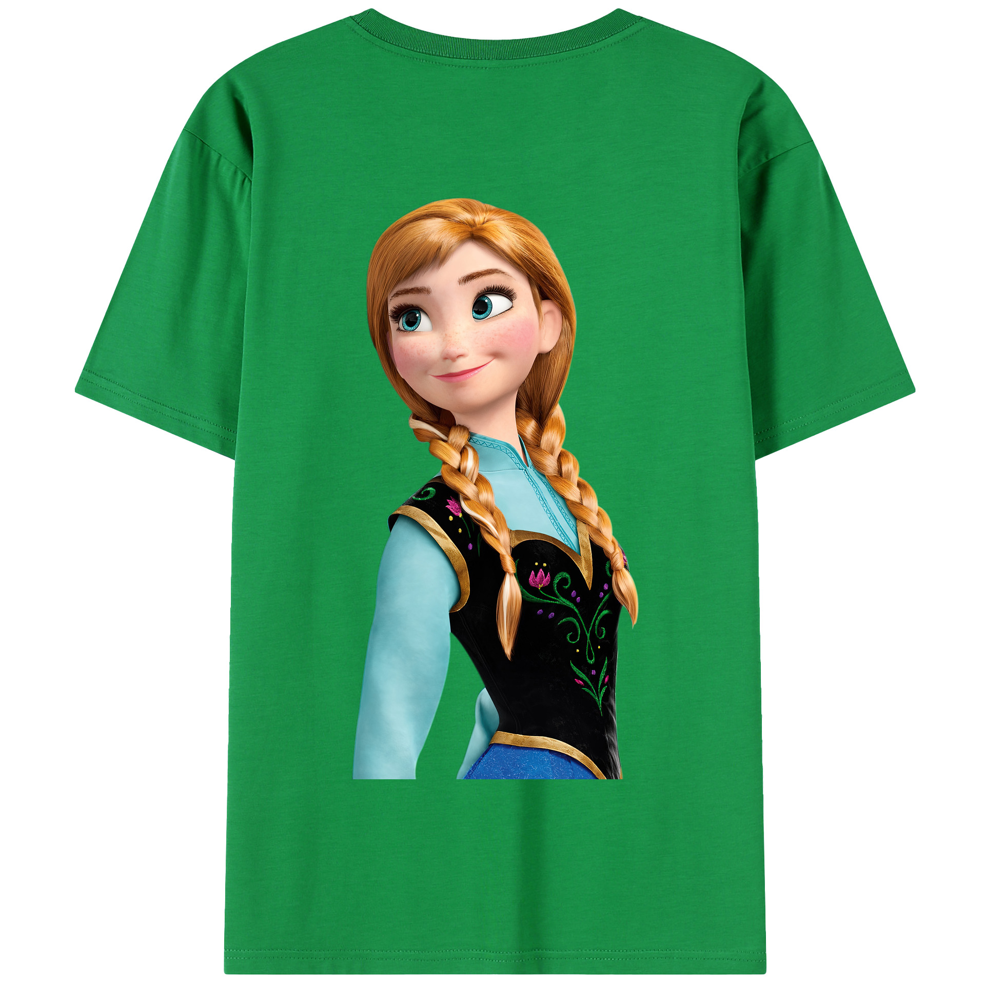 （画像用） アナと雪の女王 アンナ エルサ Frozen Anna Elsa 綿100％半袖Tシャツ（背面プリント）
