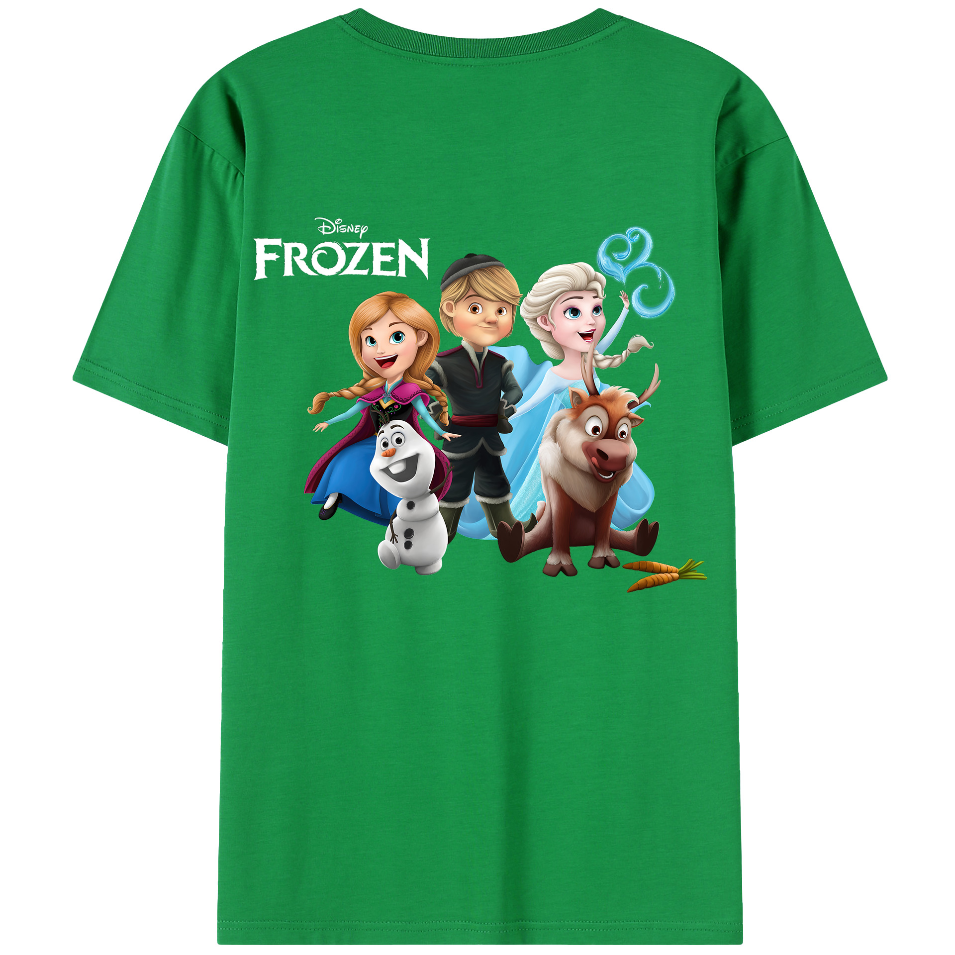（画像用） アナと雪の女王 アンナ エルサ Frozen Anna Elsa 綿100％半袖Tシャツ（背面プリント）