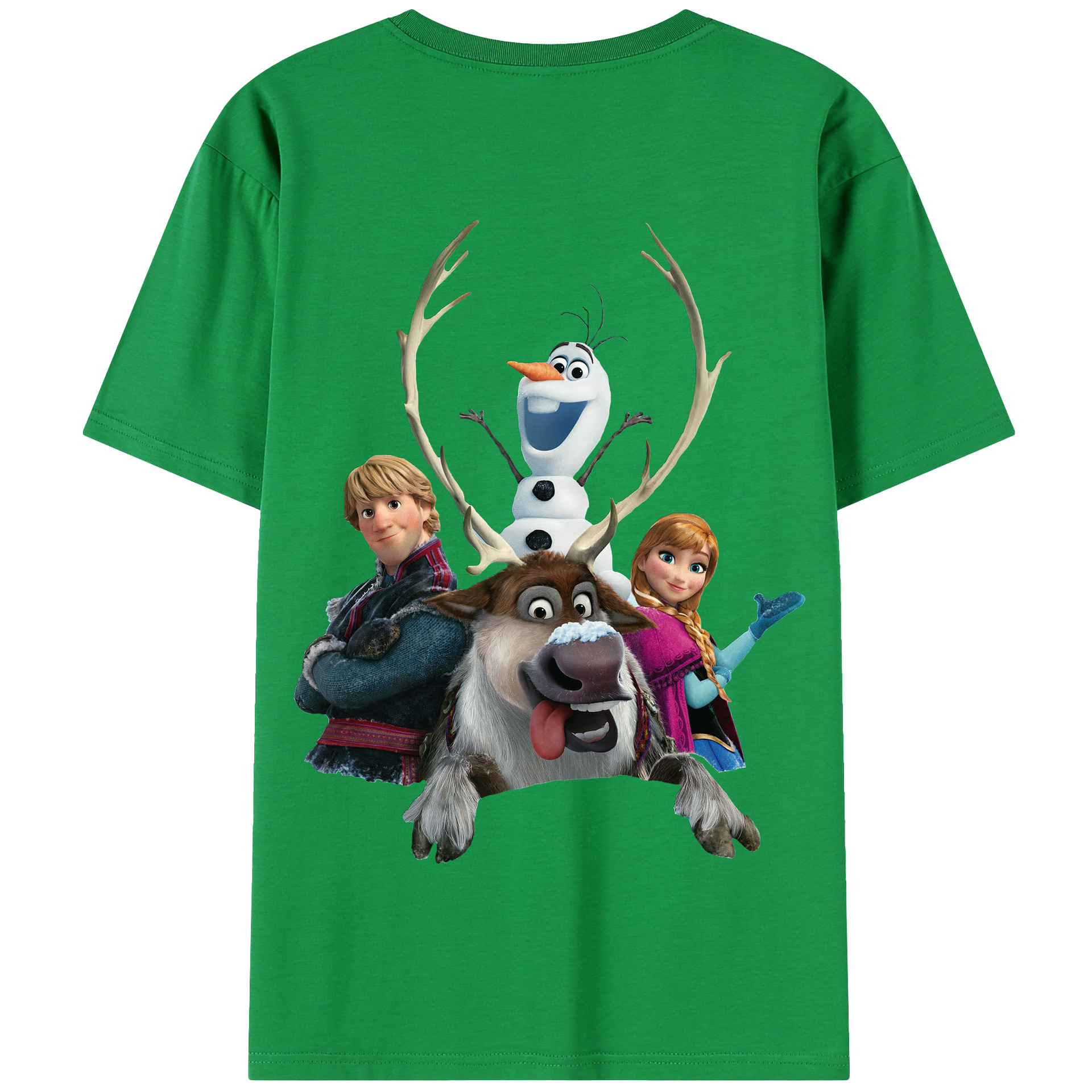 （画像用） アナと雪の女王 アンナ エルサ Frozen Anna Elsa 綿100％半袖Tシャツ（背面プリント）