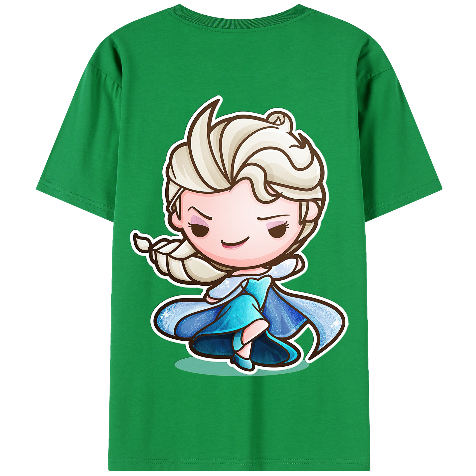 （画像用） アナと雪の女王 アンナ エルサ Frozen Anna Elsa 綿100％半袖Tシャツ（背面プリント）