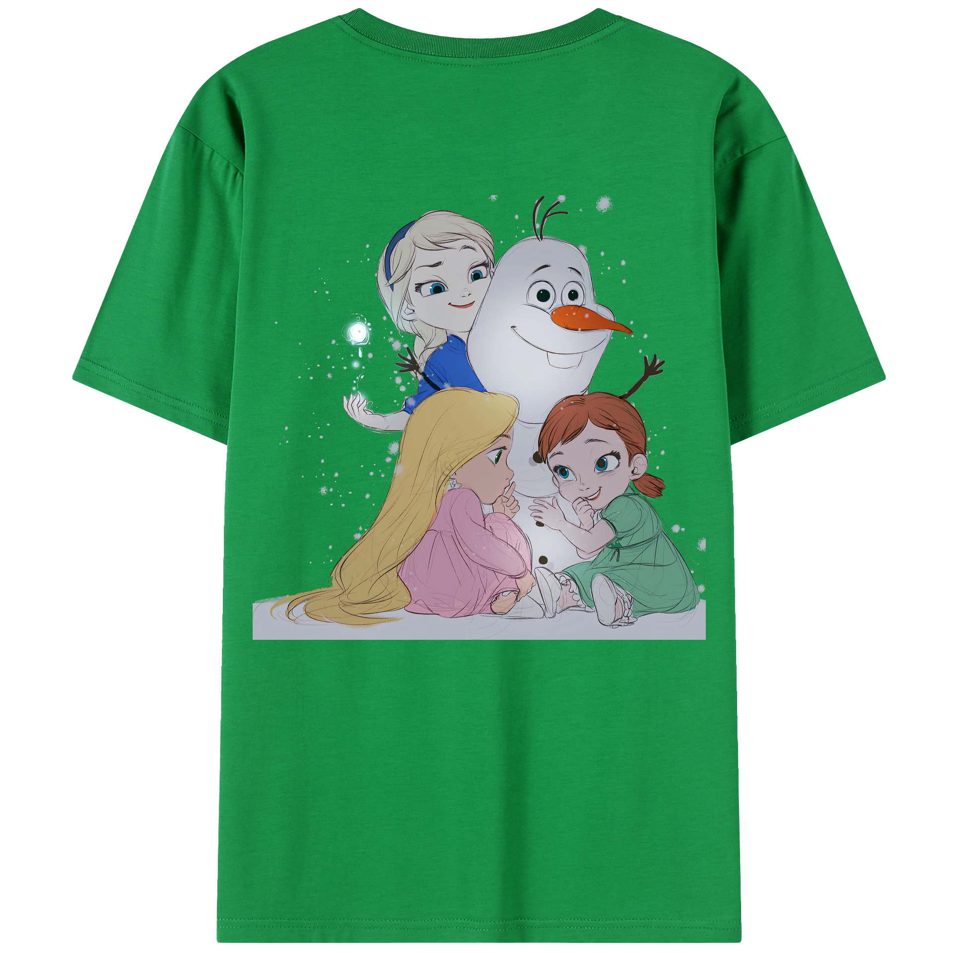 （画像用） アナと雪の女王 アンナ エルサ Frozen Anna Elsa 綿100％半袖Tシャツ（背面プリント）