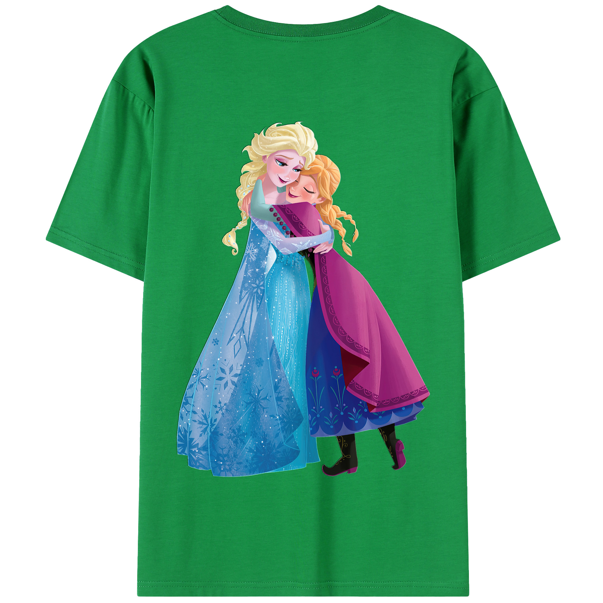 （画像用） アナと雪の女王 アンナ エルサ Frozen Anna Elsa 綿100％半袖Tシャツ（背面プリント）