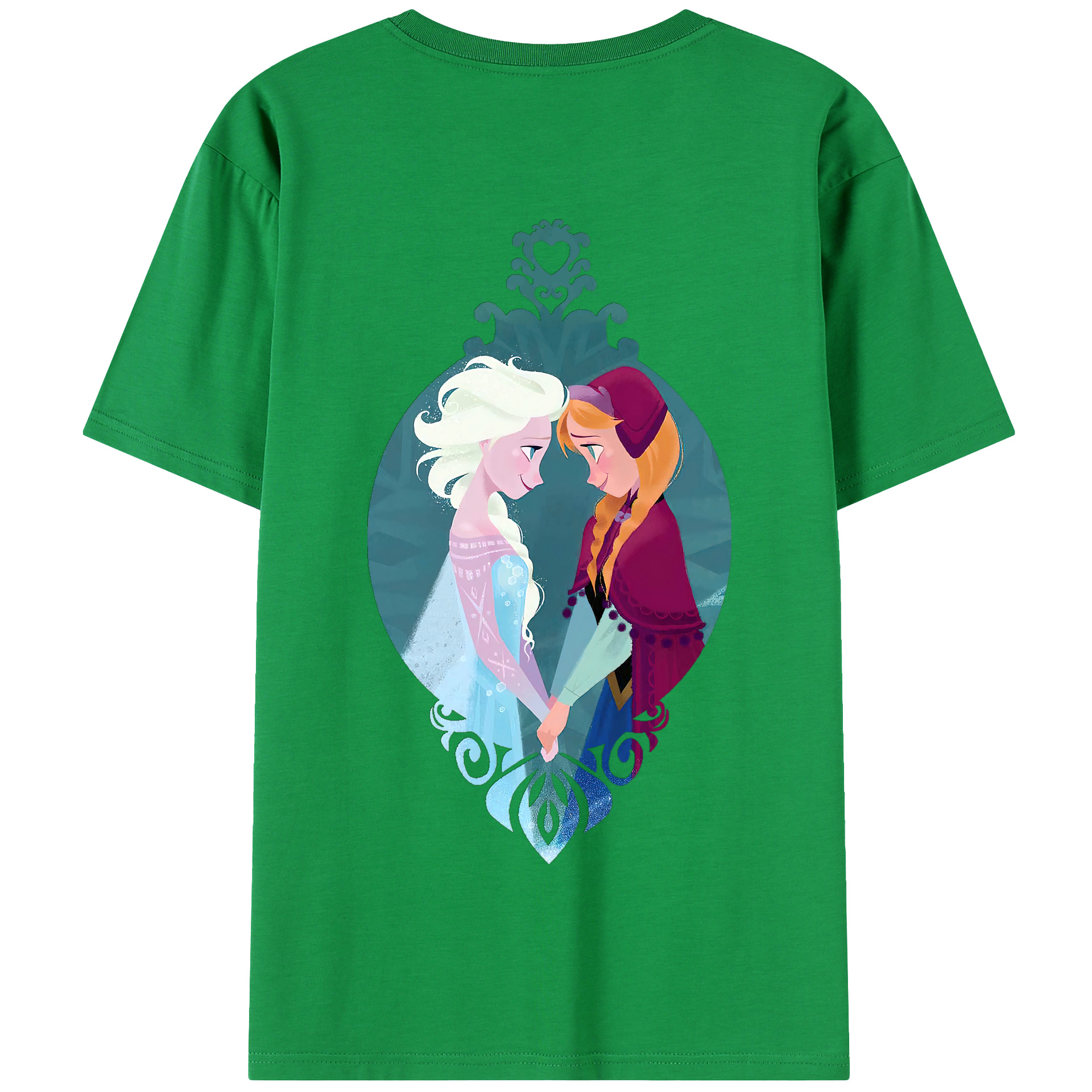 （画像用） アナと雪の女王 アンナ エルサ Frozen Anna Elsa 綿100％半袖Tシャツ（背面プリント）