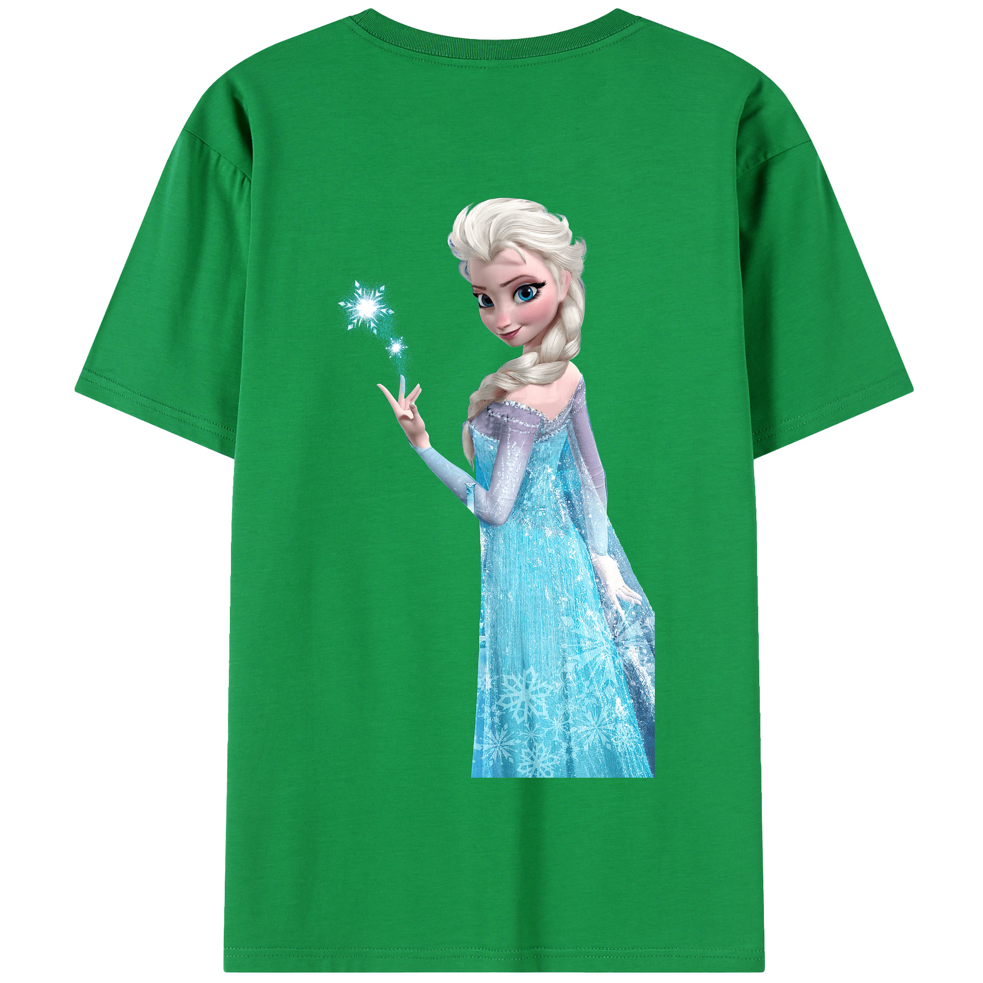 （画像用） アナと雪の女王 アンナ エルサ Frozen Anna Elsa 綿100％半袖Tシャツ（背面プリント）
