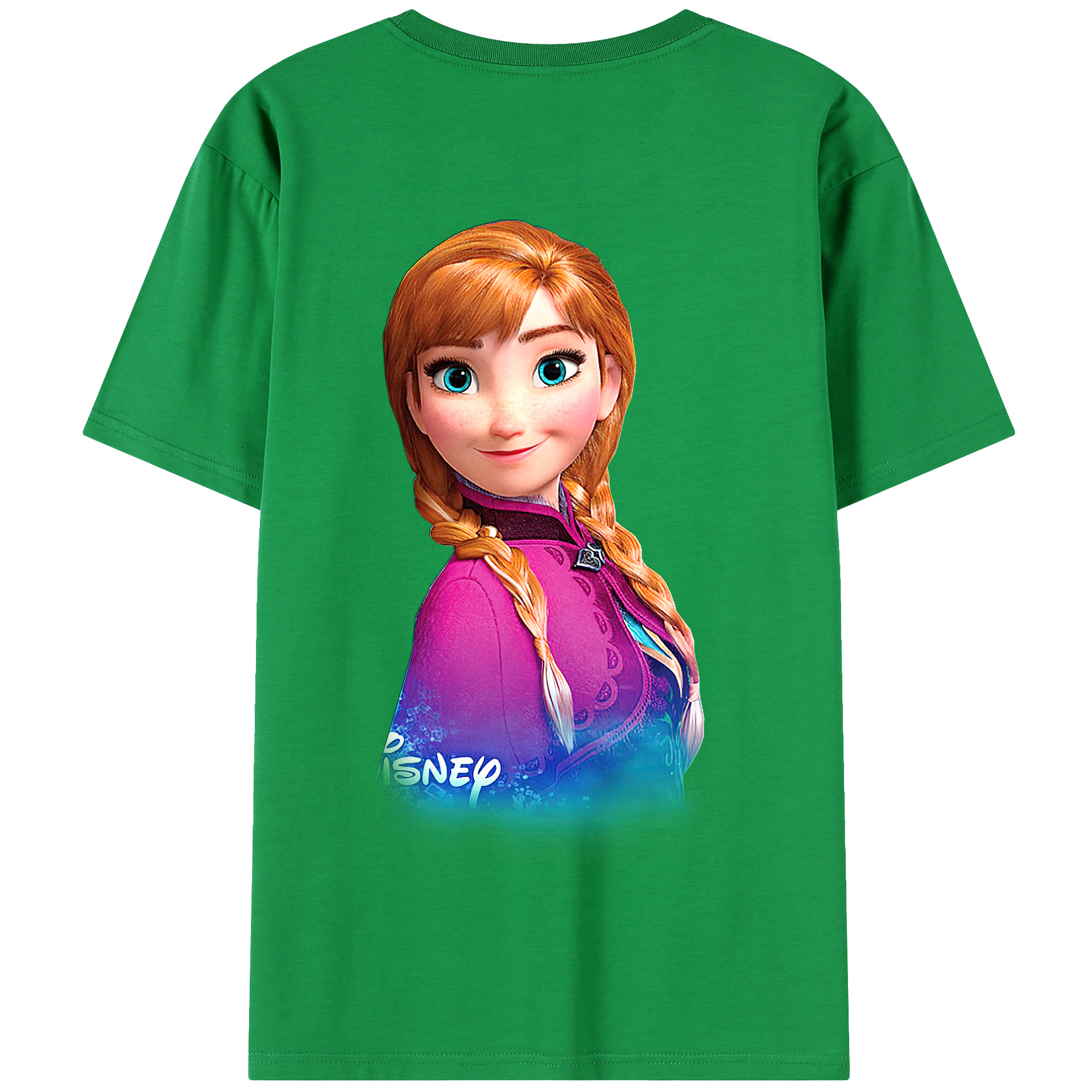 （画像用） アナと雪の女王 アンナ エルサ Frozen Anna Elsa 綿100％半袖Tシャツ（背面プリント）