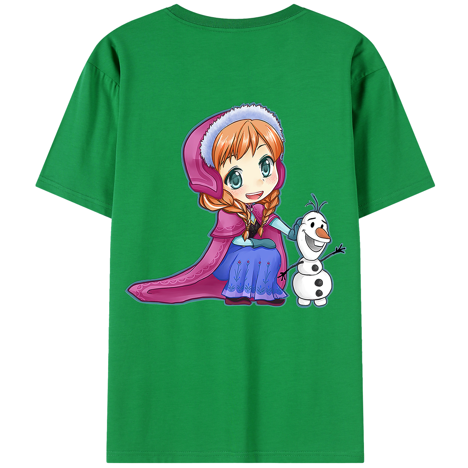 （画像用） アナと雪の女王 アンナ エルサ Frozen Anna Elsa 綿100％半袖Tシャツ（背面プリント）