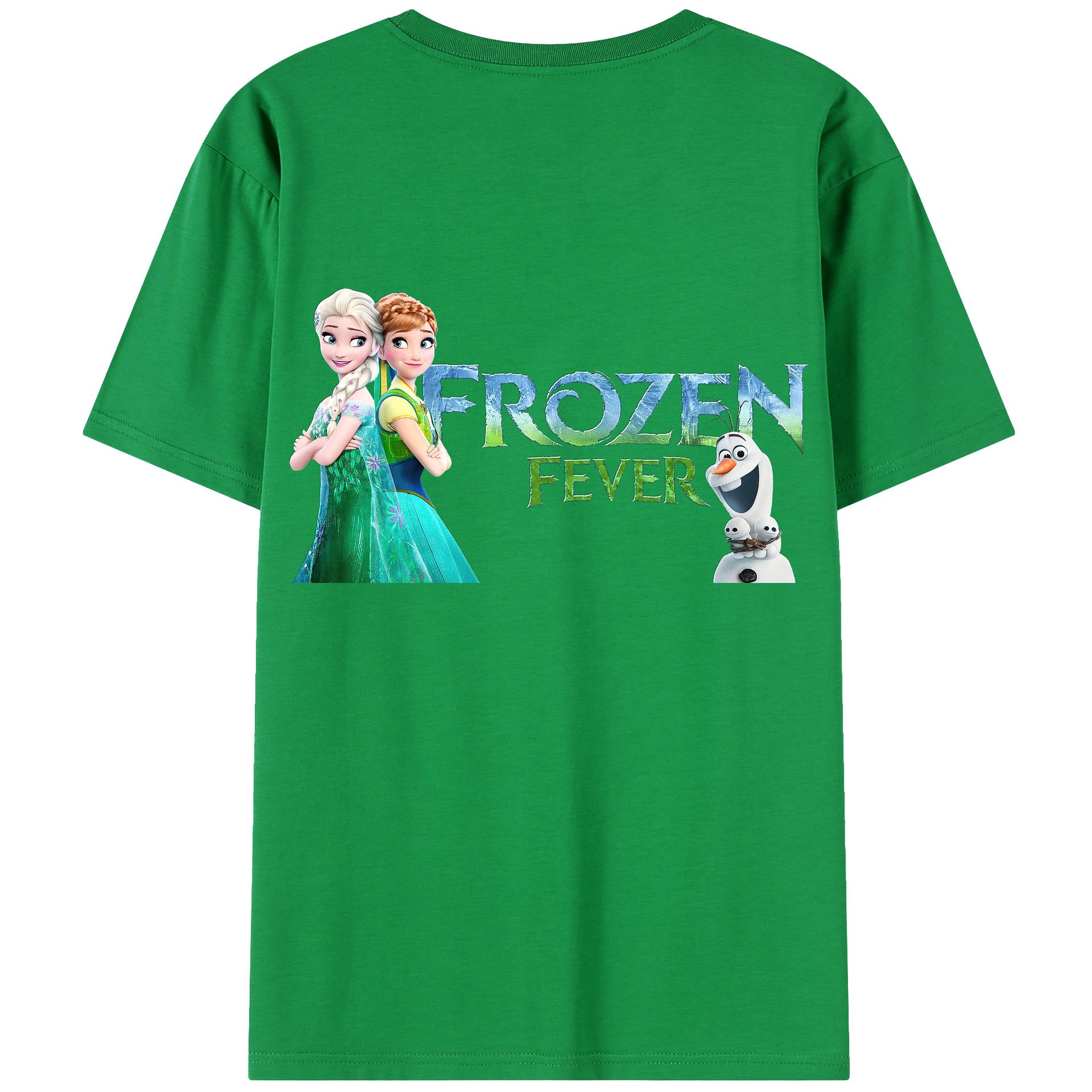 （画像用） アナと雪の女王 アンナ エルサ Frozen Anna Elsa 綿100％半袖Tシャツ（背面プリント）