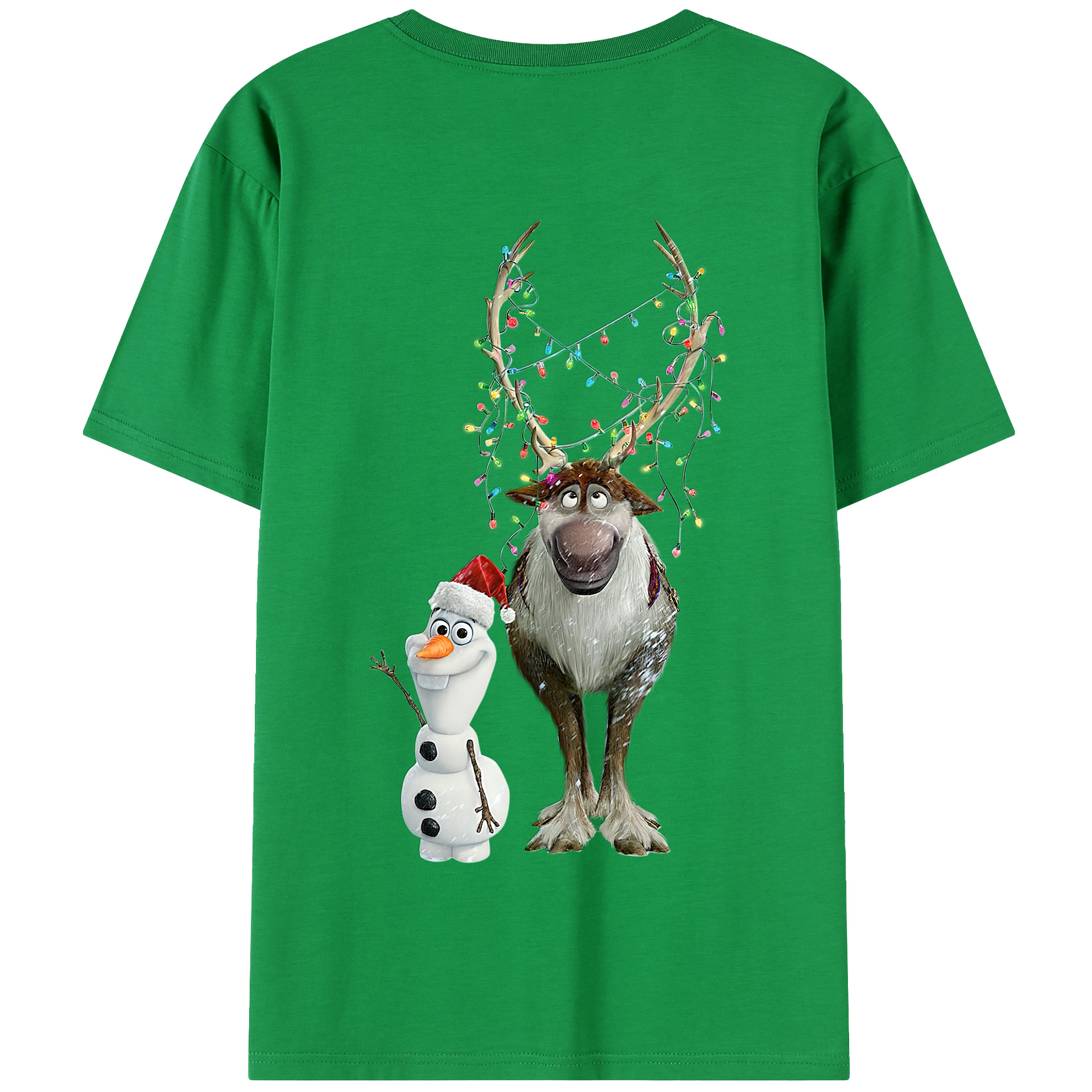 （画像用） アナと雪の女王 アンナ エルサ Frozen Anna Elsa 綿100％半袖Tシャツ（背面プリント）