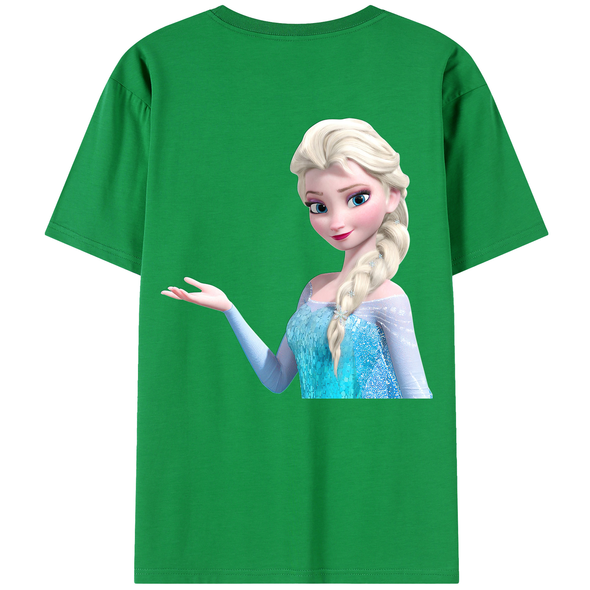 （画像用） アナと雪の女王 アンナ エルサ Frozen Anna Elsa 綿100％半袖Tシャツ（背面プリント）