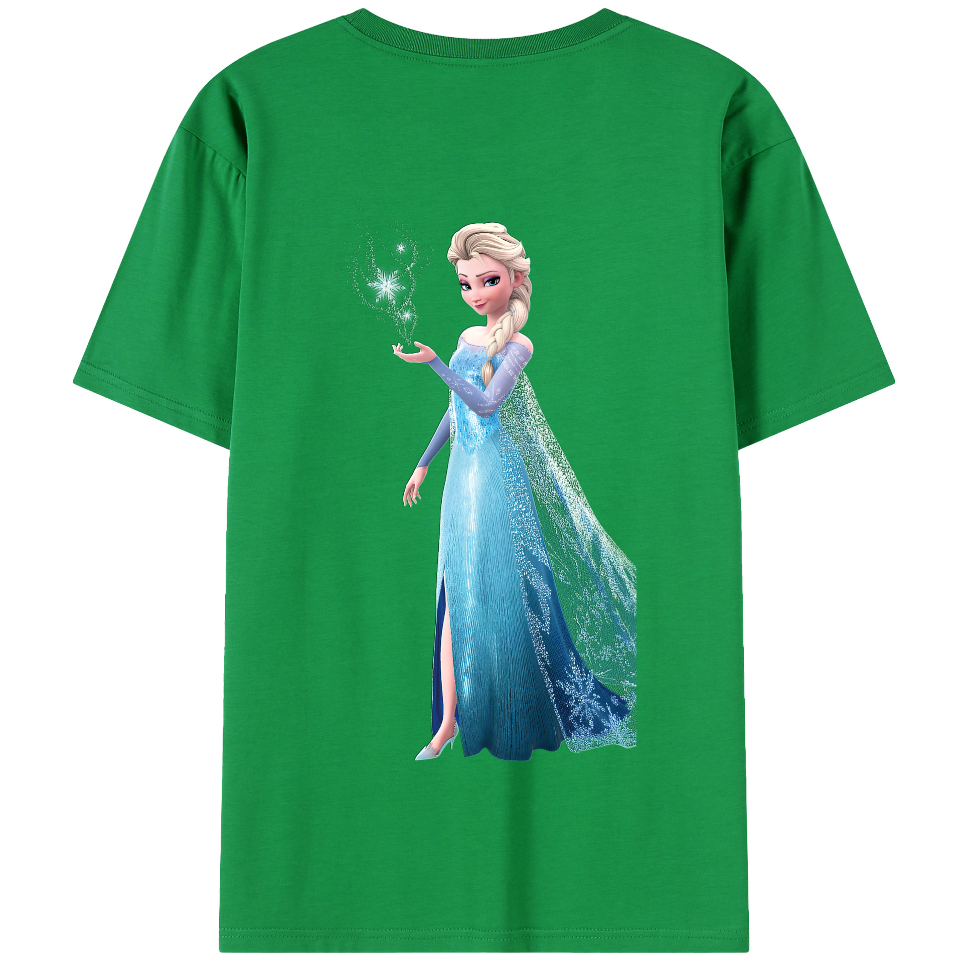 （画像用） アナと雪の女王 アンナ エルサ Frozen Anna Elsa 綿100％半袖Tシャツ（背面プリント）