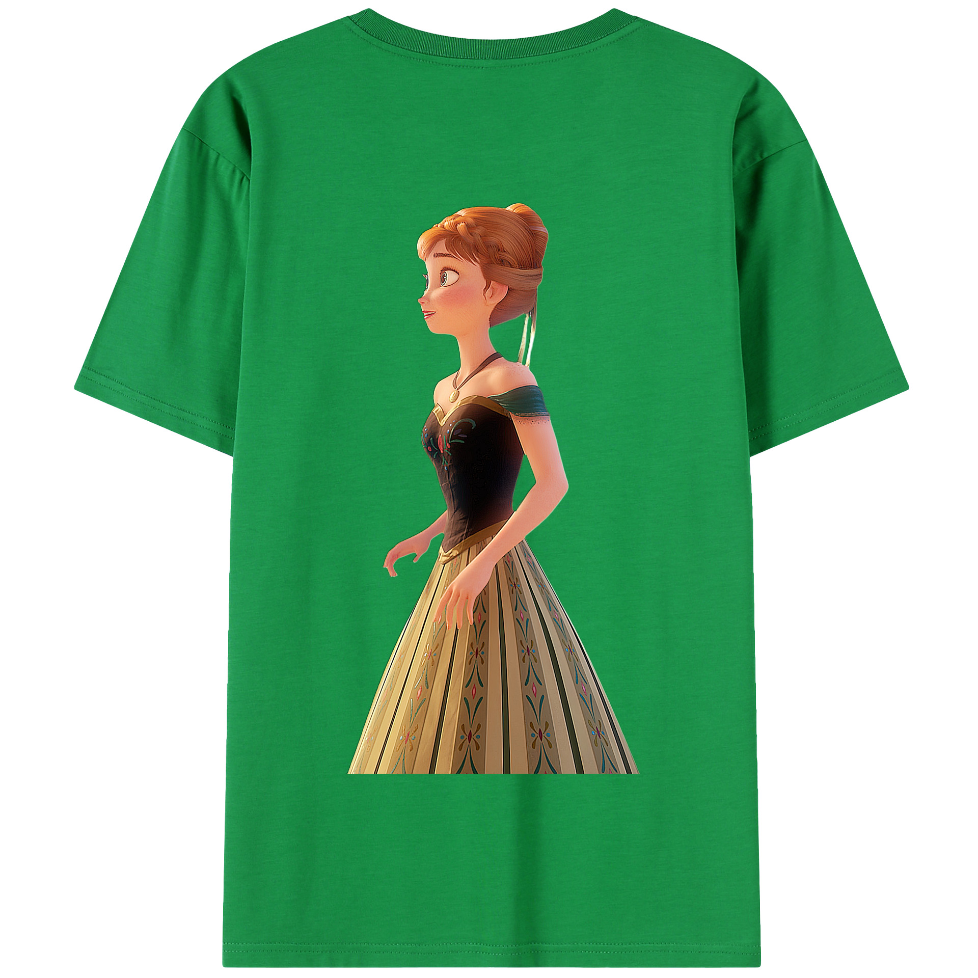 （画像用） アナと雪の女王 アンナ エルサ Frozen Anna Elsa 綿100％半袖Tシャツ（背面プリント）