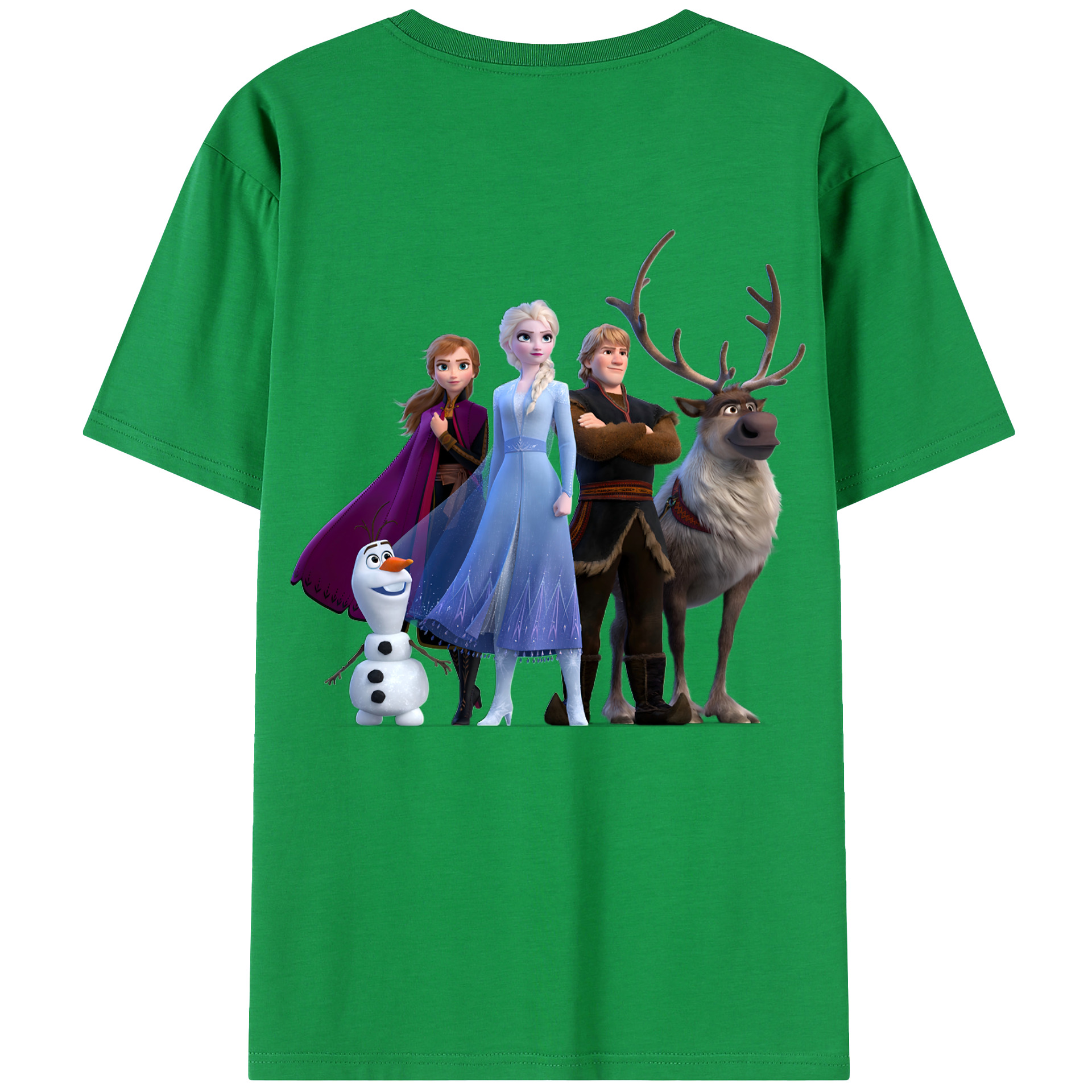 （画像用） アナと雪の女王 アンナ エルサ Frozen Anna Elsa 綿100％半袖Tシャツ（背面プリント）