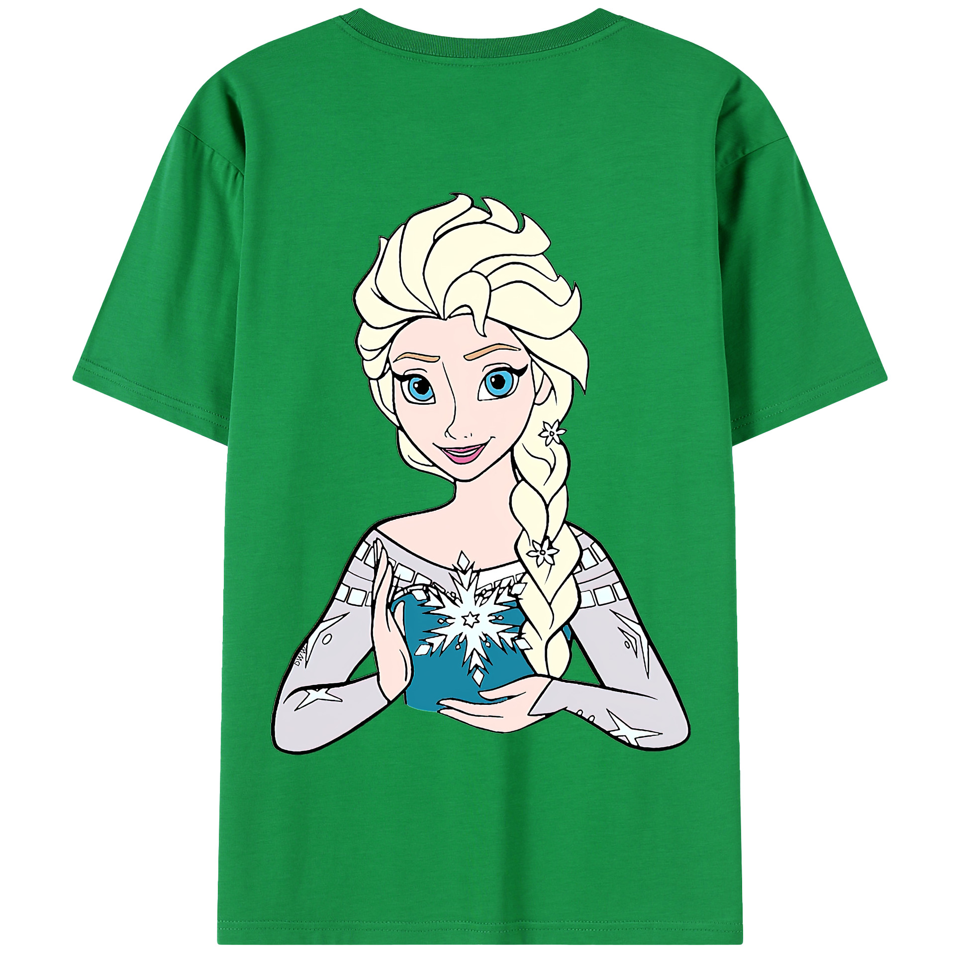 （画像用） アナと雪の女王 アンナ エルサ Frozen Anna Elsa 綿100％半袖Tシャツ（背面プリント）