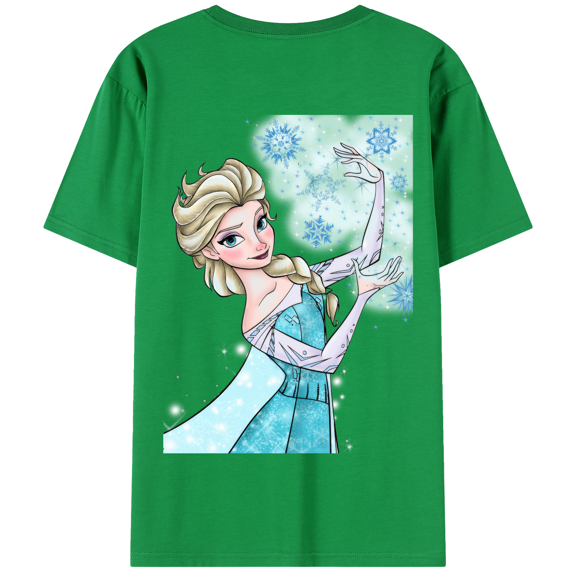 （画像用） アナと雪の女王 アンナ エルサ Frozen Anna Elsa 綿100％半袖Tシャツ（背面プリント）