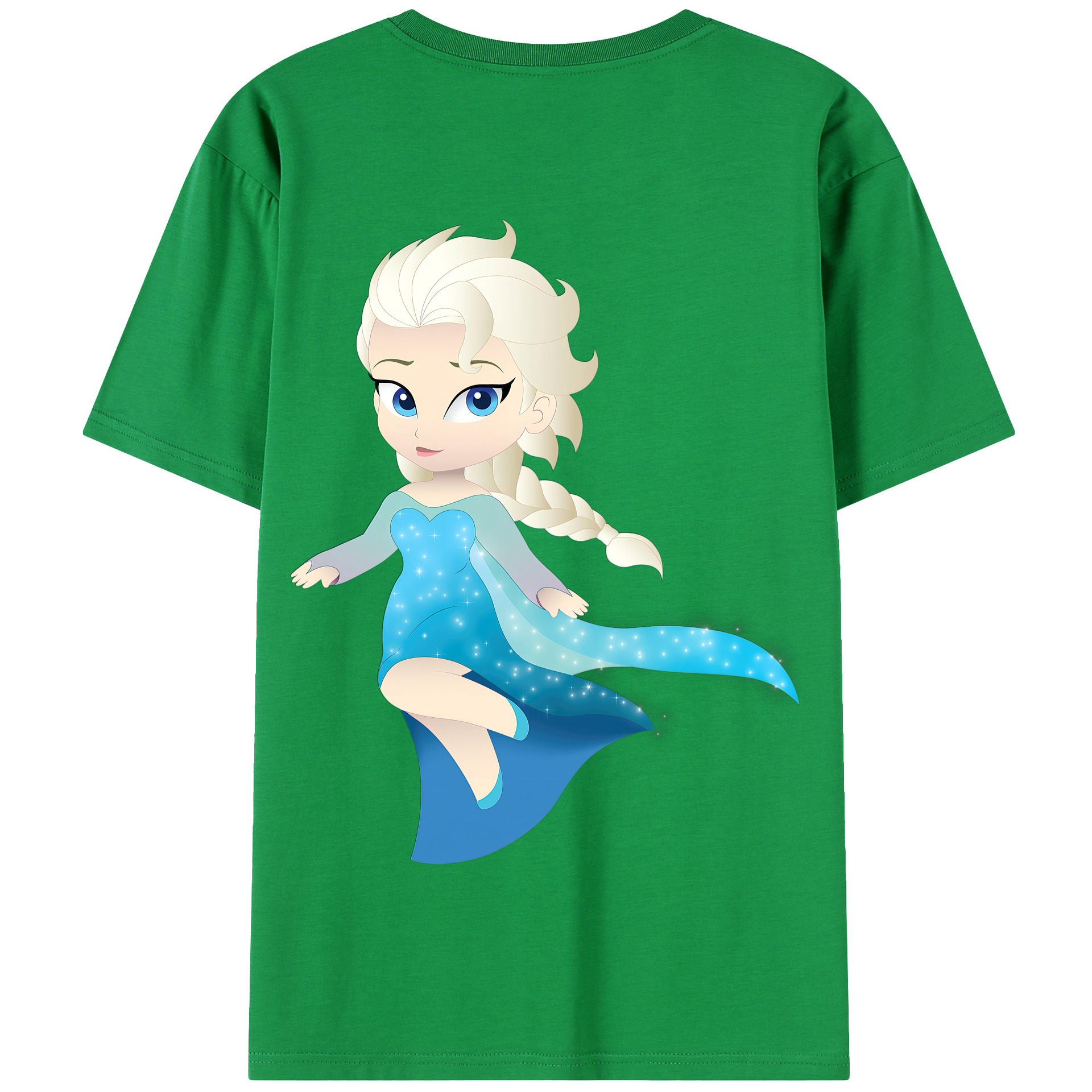 （画像用） アナと雪の女王 アンナ エルサ Frozen Anna Elsa 綿100％半袖Tシャツ（背面プリント）