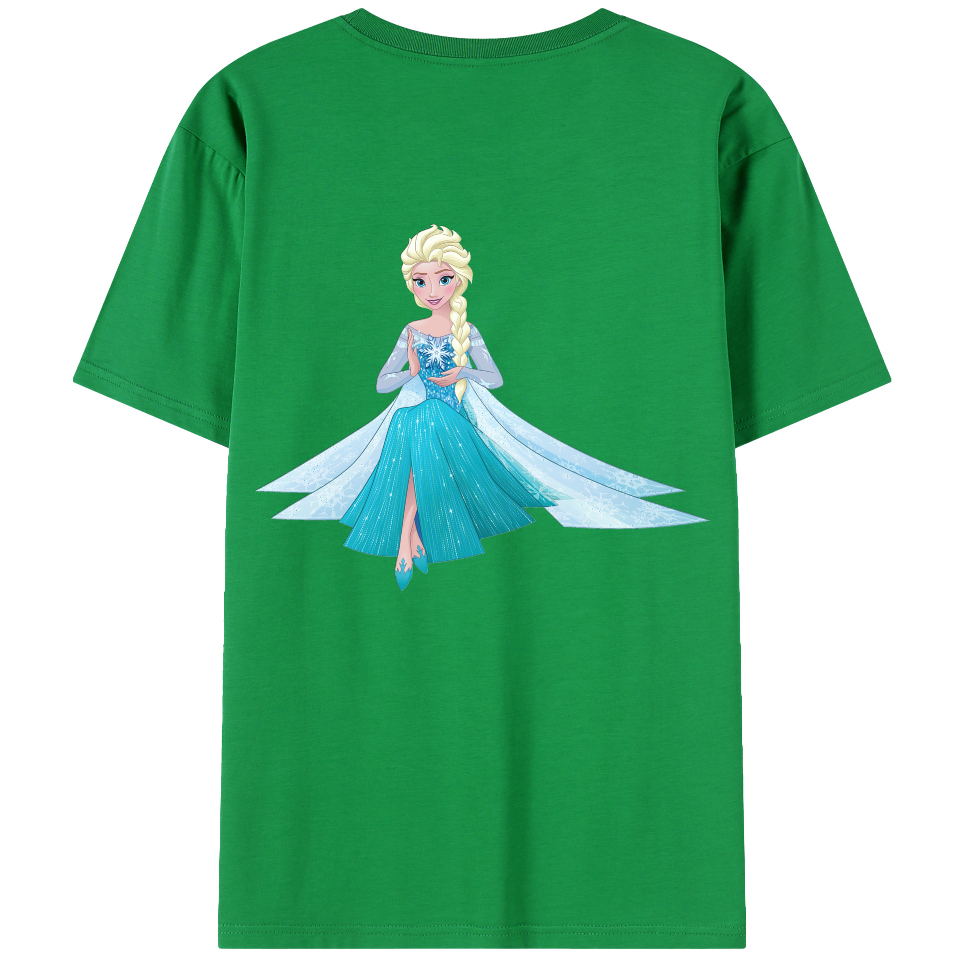 （画像用） アナと雪の女王 アンナ エルサ Frozen Anna Elsa 綿100％半袖Tシャツ（背面プリント）
