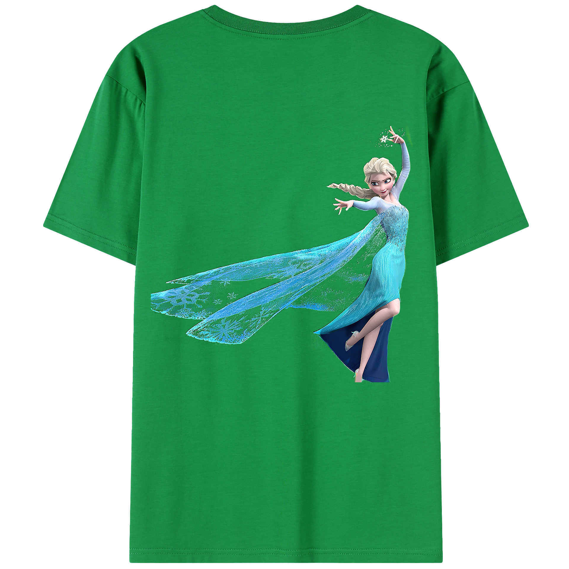 （画像用） アナと雪の女王 アンナ エルサ Frozen Anna Elsa 綿100％半袖Tシャツ（背面プリント）