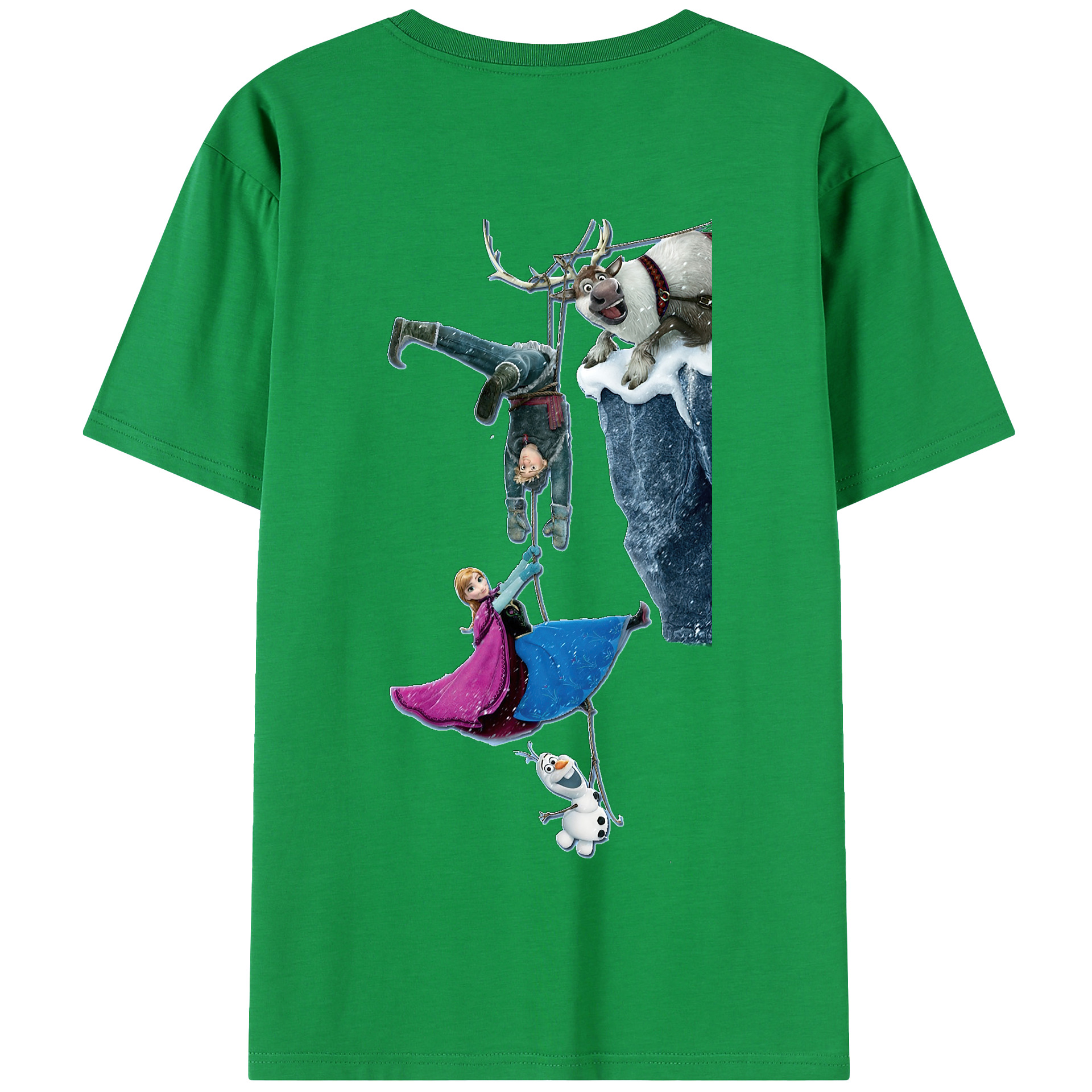 （画像用） アナと雪の女王 アンナ エルサ Frozen Anna Elsa 綿100％半袖Tシャツ（背面プリント）