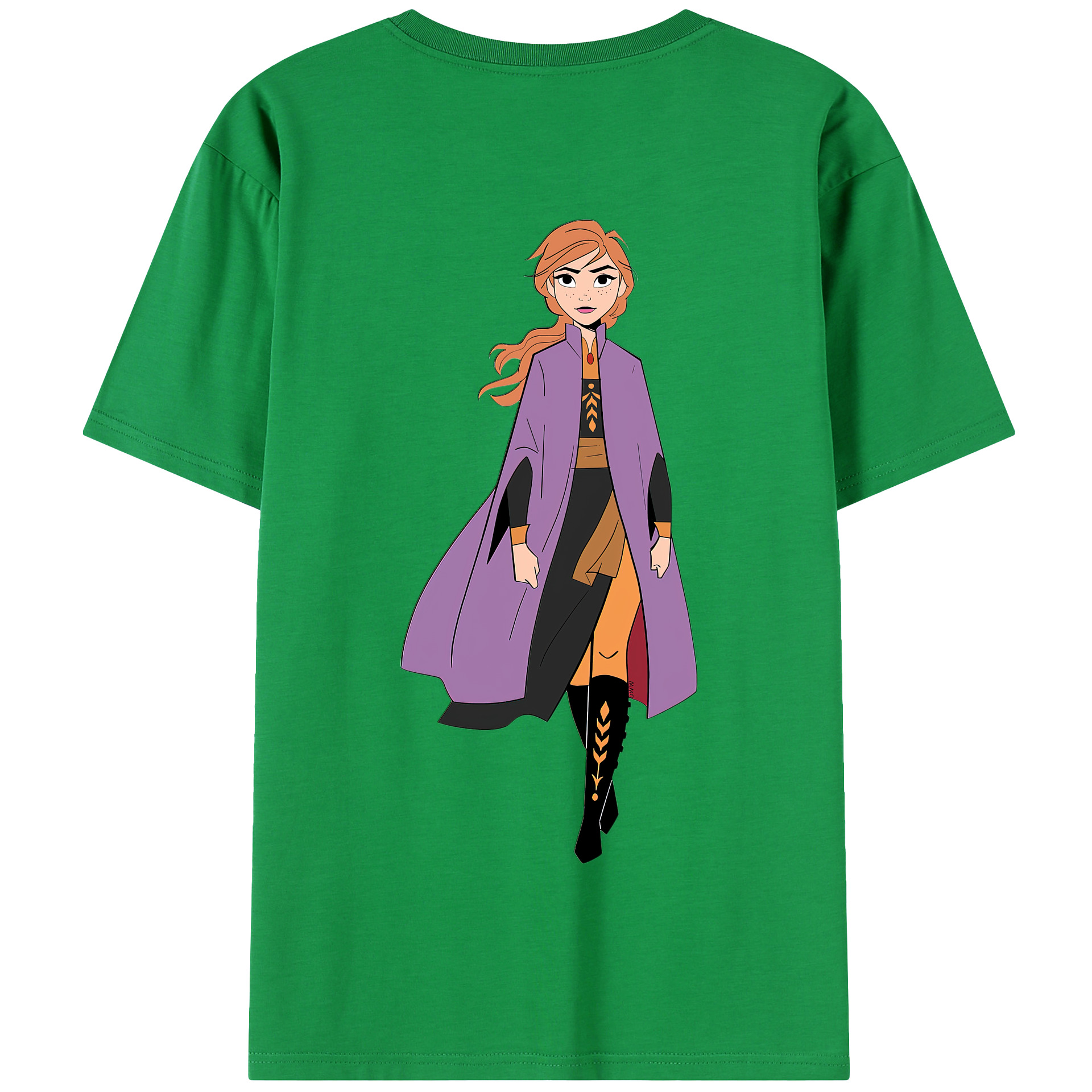 （画像用） アナと雪の女王 アンナ エルサ Frozen Anna Elsa 綿100％半袖Tシャツ（背面プリント）