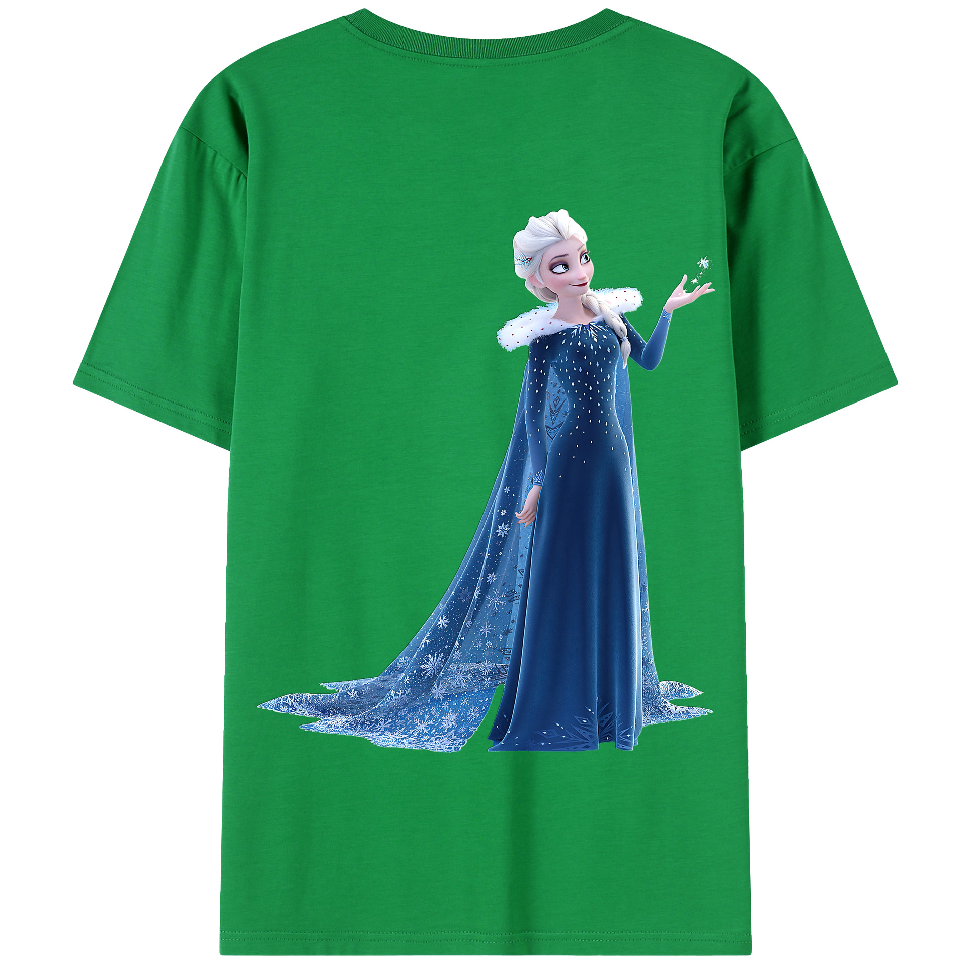 （画像用） アナと雪の女王 アンナ エルサ Frozen Anna Elsa 綿100％半袖Tシャツ（背面プリント）