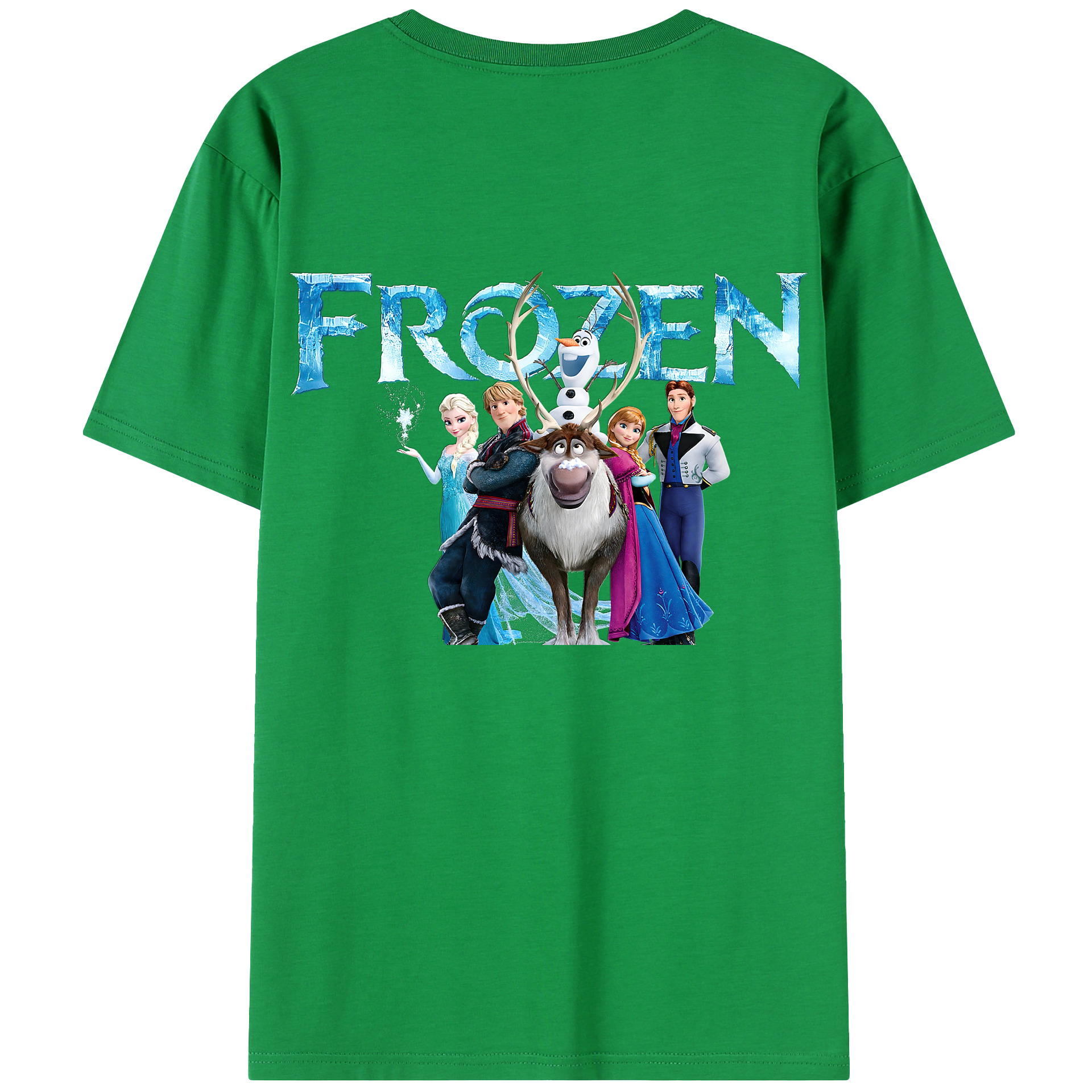 （画像用） アナと雪の女王 アンナ エルサ Frozen Anna Elsa 綿100％半袖Tシャツ（背面プリント）
