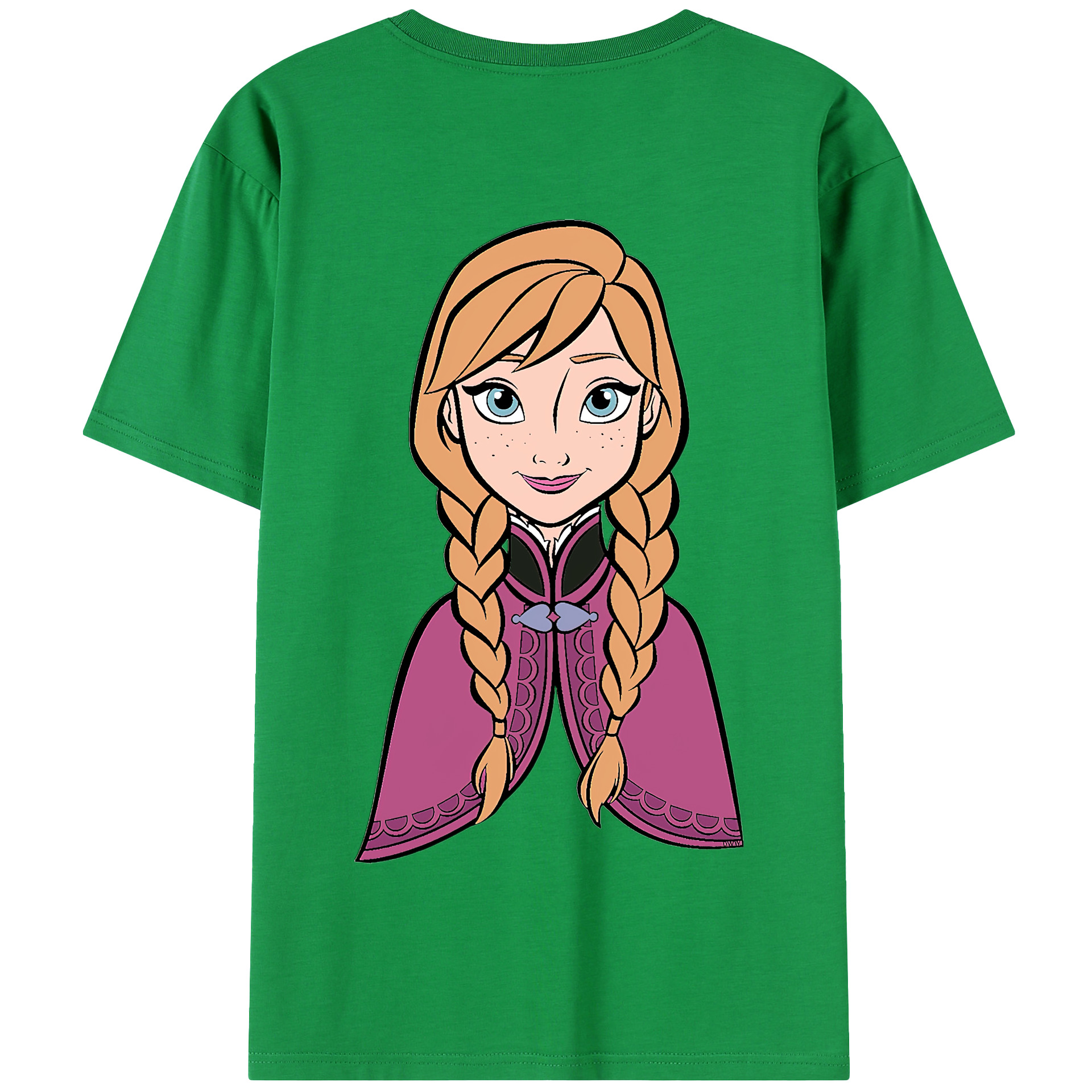 （画像用） アナと雪の女王 アンナ エルサ Frozen Anna Elsa 綿100％半袖Tシャツ（背面プリント）