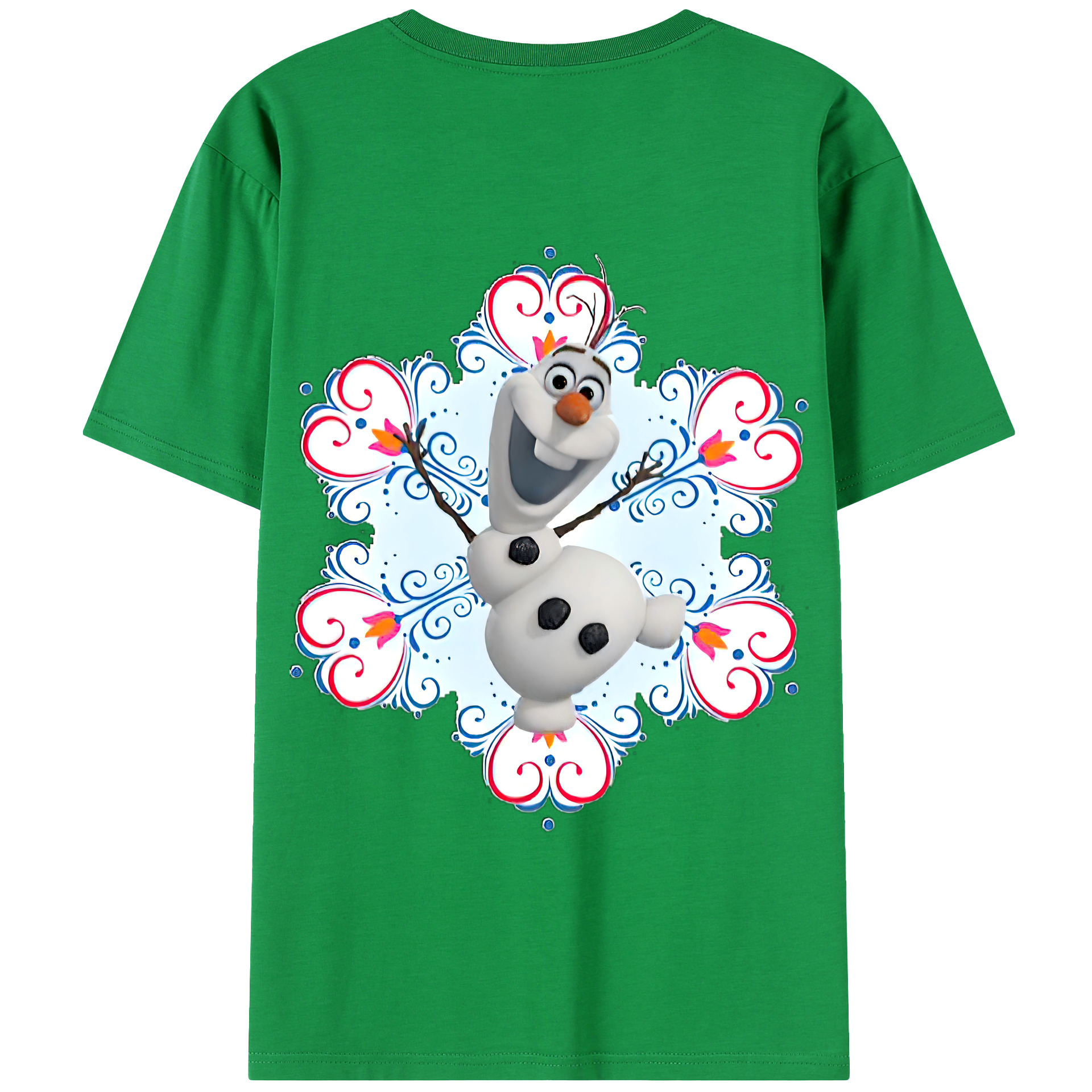 （画像用） アナと雪の女王 アンナ エルサ Frozen Anna Elsa 綿100％半袖Tシャツ（背面プリント）