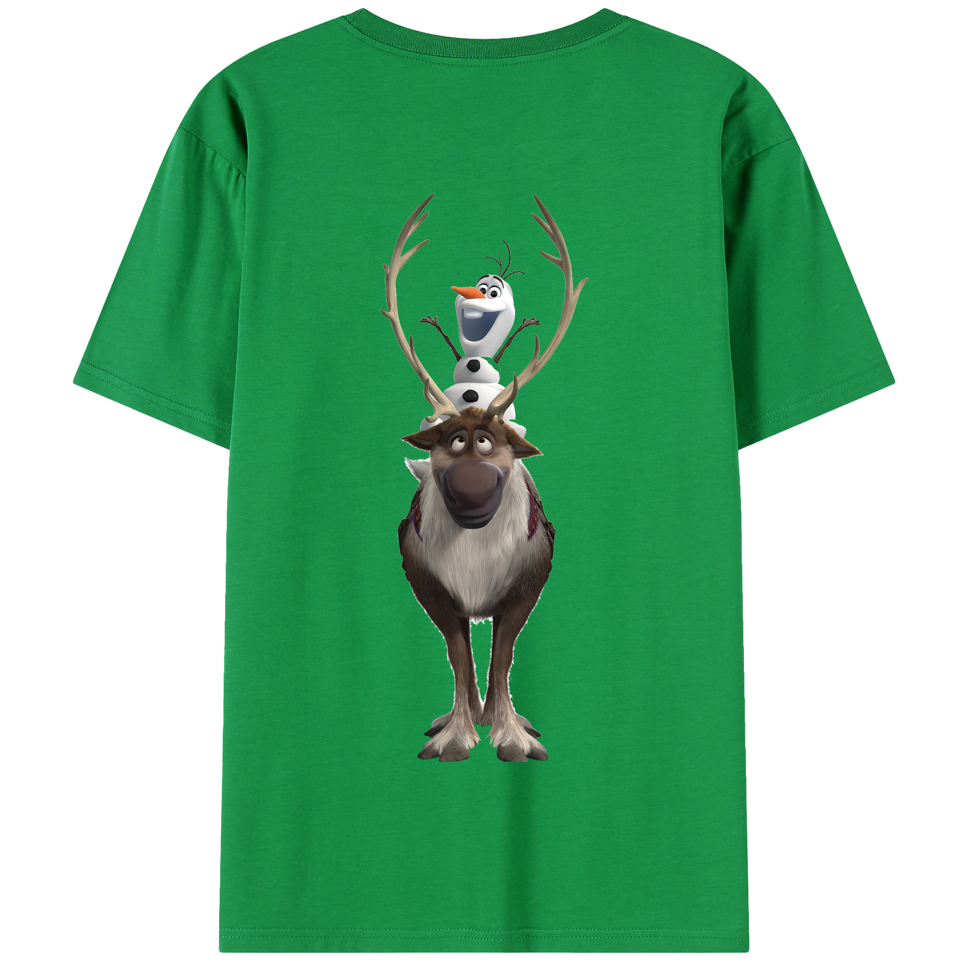 （画像用） アナと雪の女王 アンナ エルサ Frozen Anna Elsa 綿100％半袖Tシャツ（背面プリント）