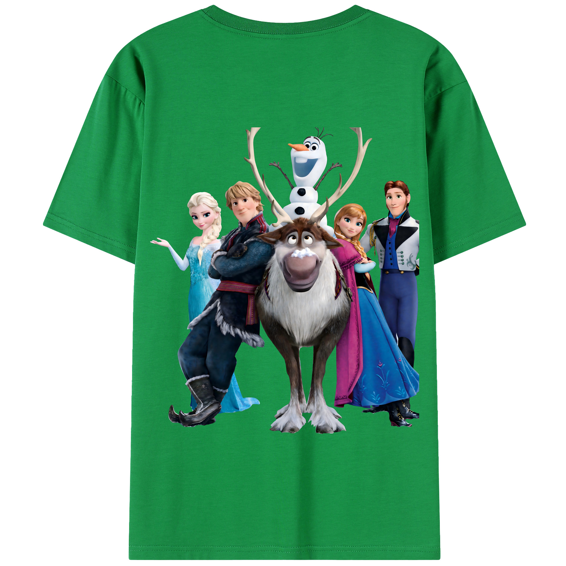 （画像用） アナと雪の女王 アンナ エルサ Frozen Anna Elsa 綿100％半袖Tシャツ（背面プリント）