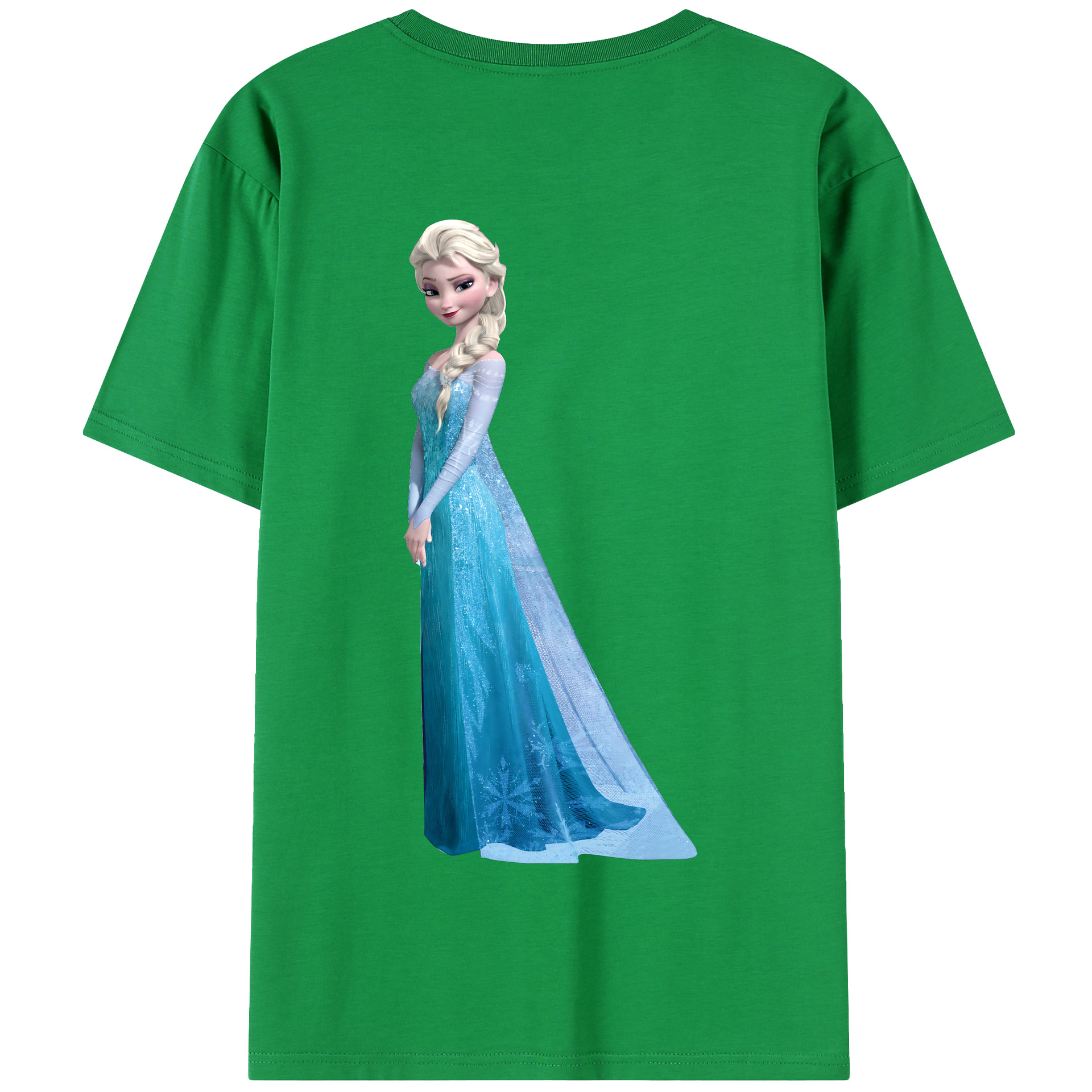 （画像用） アナと雪の女王 アンナ エルサ Frozen Anna Elsa 綿100％半袖Tシャツ（背面プリント）