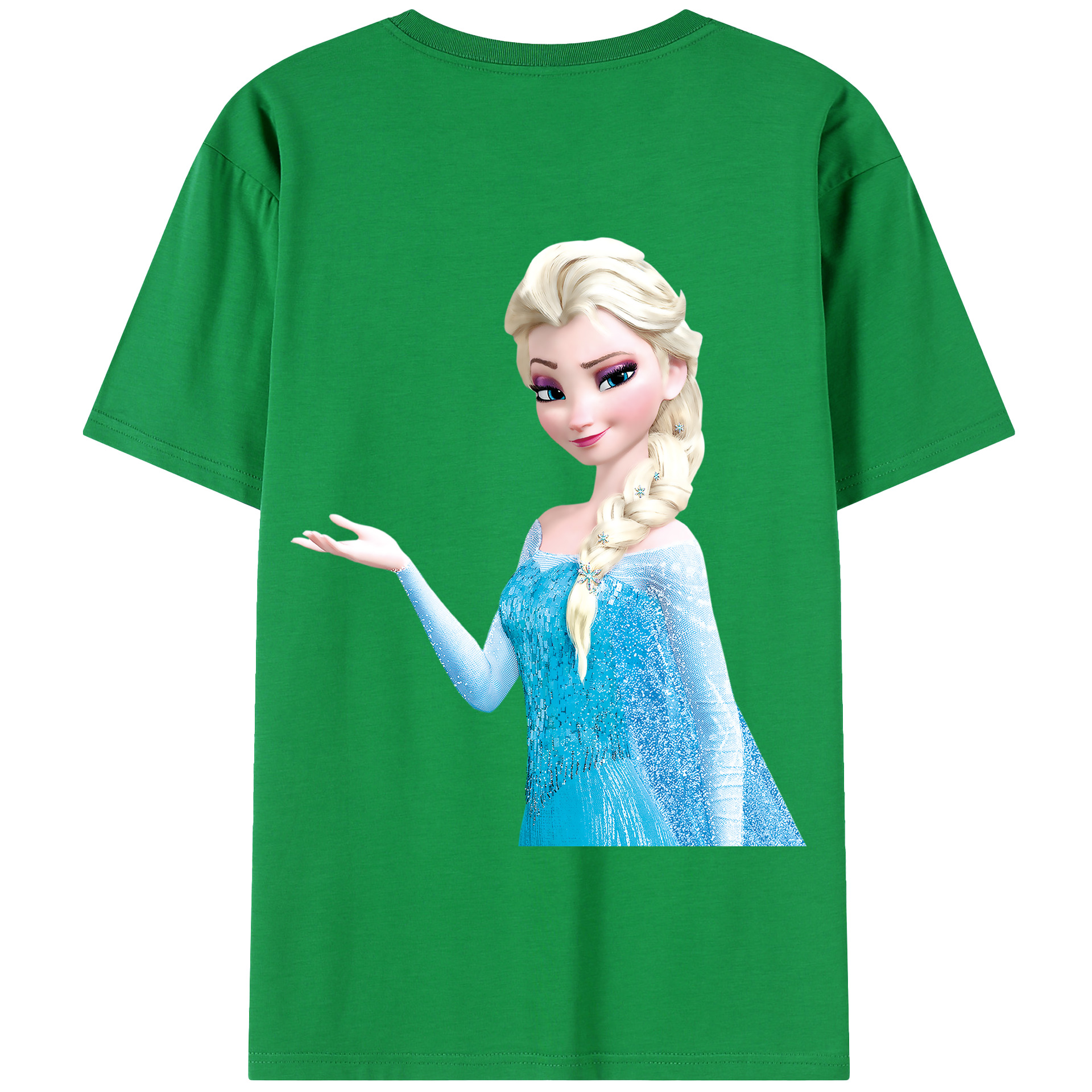 （画像用） アナと雪の女王 アンナ エルサ Frozen Anna Elsa 綿100％半袖Tシャツ（背面プリント）