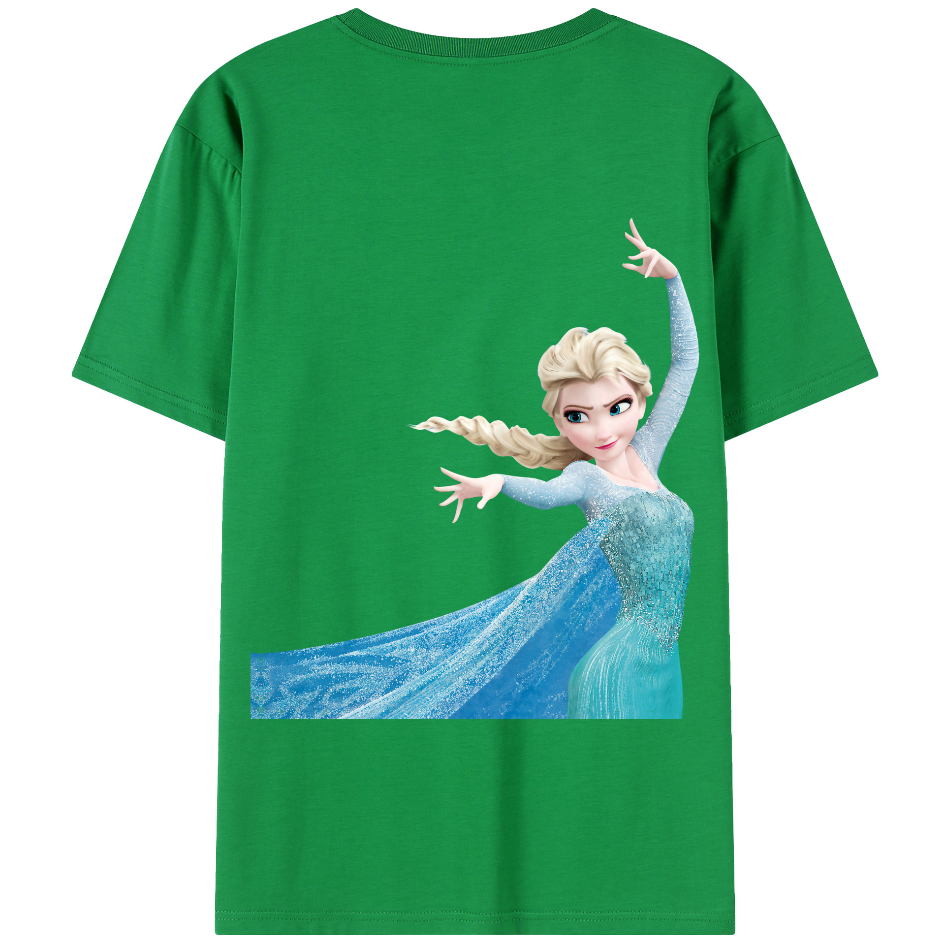 （画像用） アナと雪の女王 アンナ エルサ Frozen Anna Elsa 綿100％半袖Tシャツ（背面プリント）