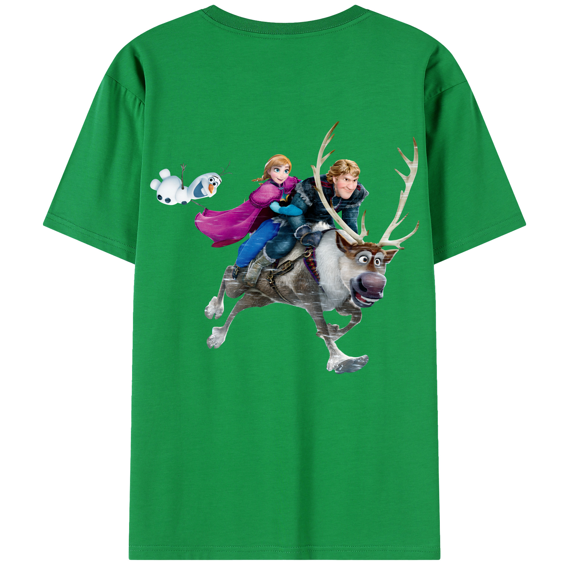 （画像用） アナと雪の女王 アンナ エルサ Frozen Anna Elsa 綿100％半袖Tシャツ（背面プリント）