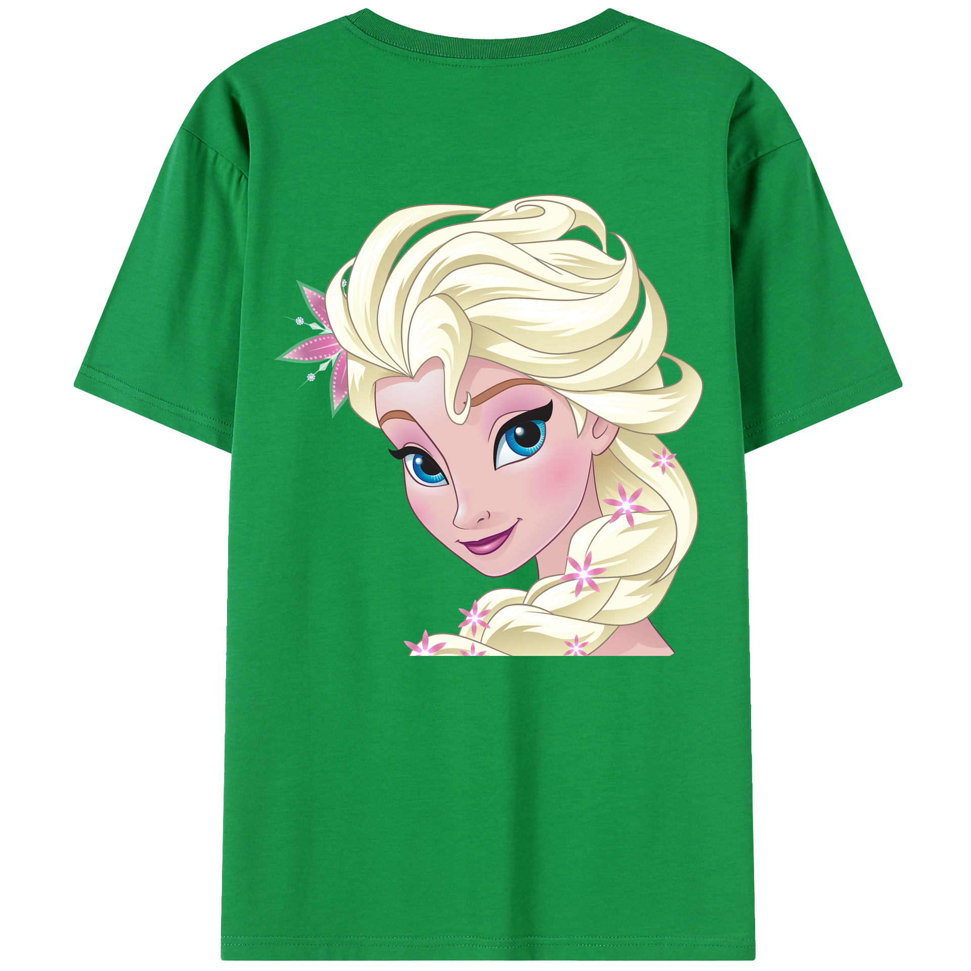 （画像用） アナと雪の女王 アンナ エルサ Frozen Anna Elsa 綿100％半袖Tシャツ（背面プリント）