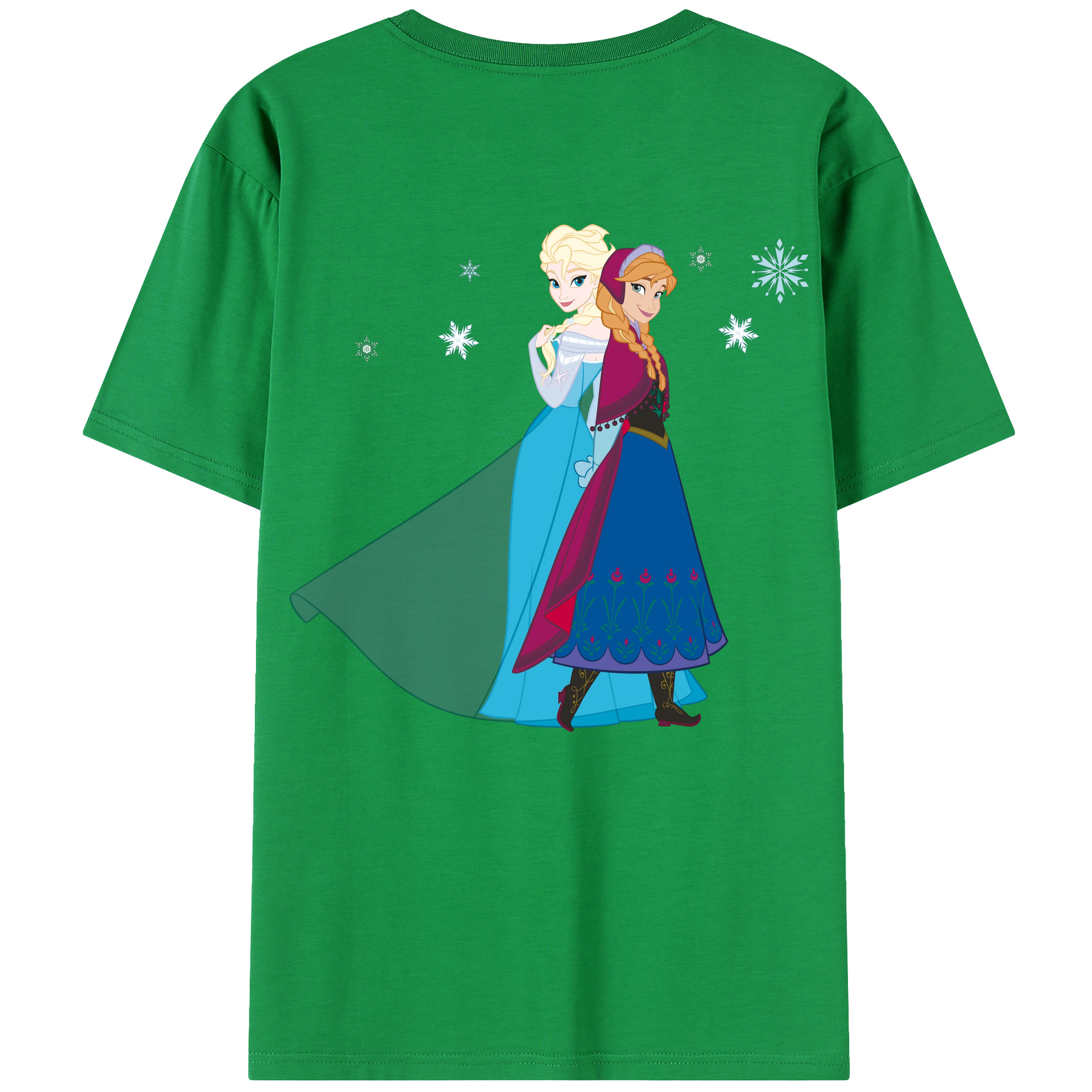 （画像用） アナと雪の女王 アンナ エルサ Frozen Anna Elsa 綿100％半袖Tシャツ（背面プリント）
