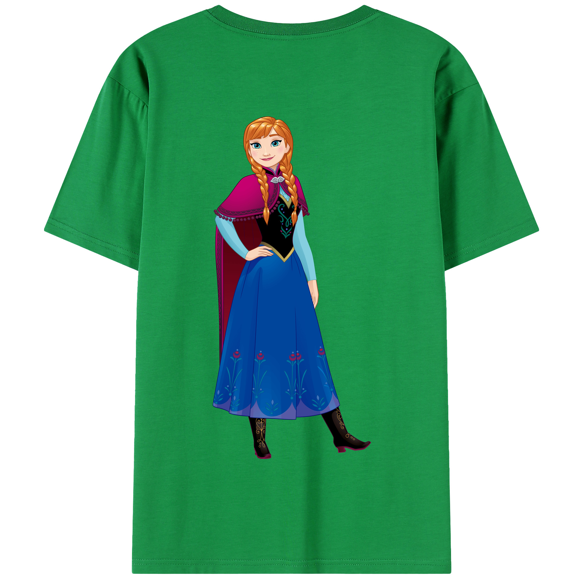 （画像用） アナと雪の女王 アンナ エルサ Frozen Anna Elsa 綿100％半袖Tシャツ（背面プリント）