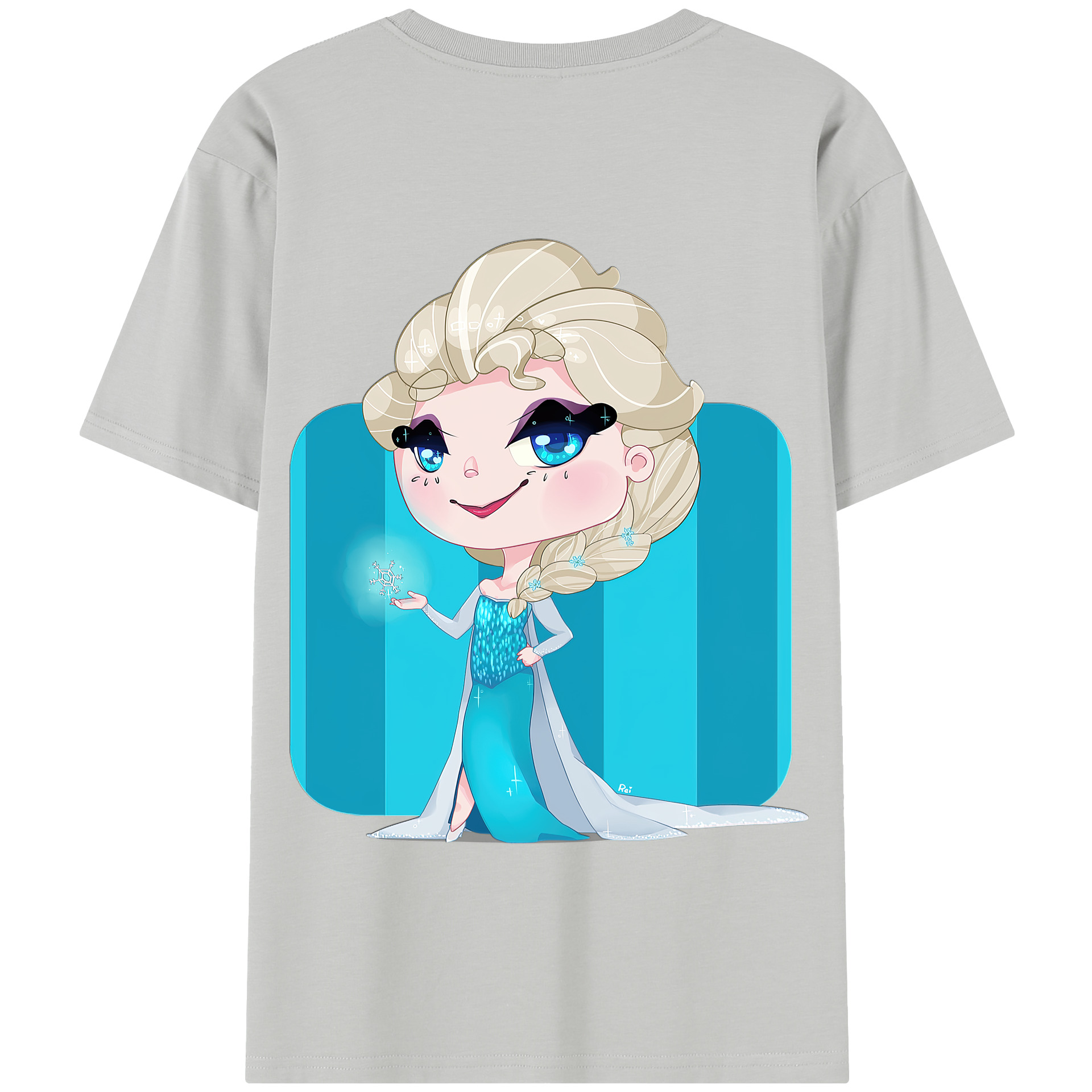 （画像用） アナと雪の女王 アンナ エルサ Frozen Anna Elsa 綿100％半袖Tシャツ（背面プリント）