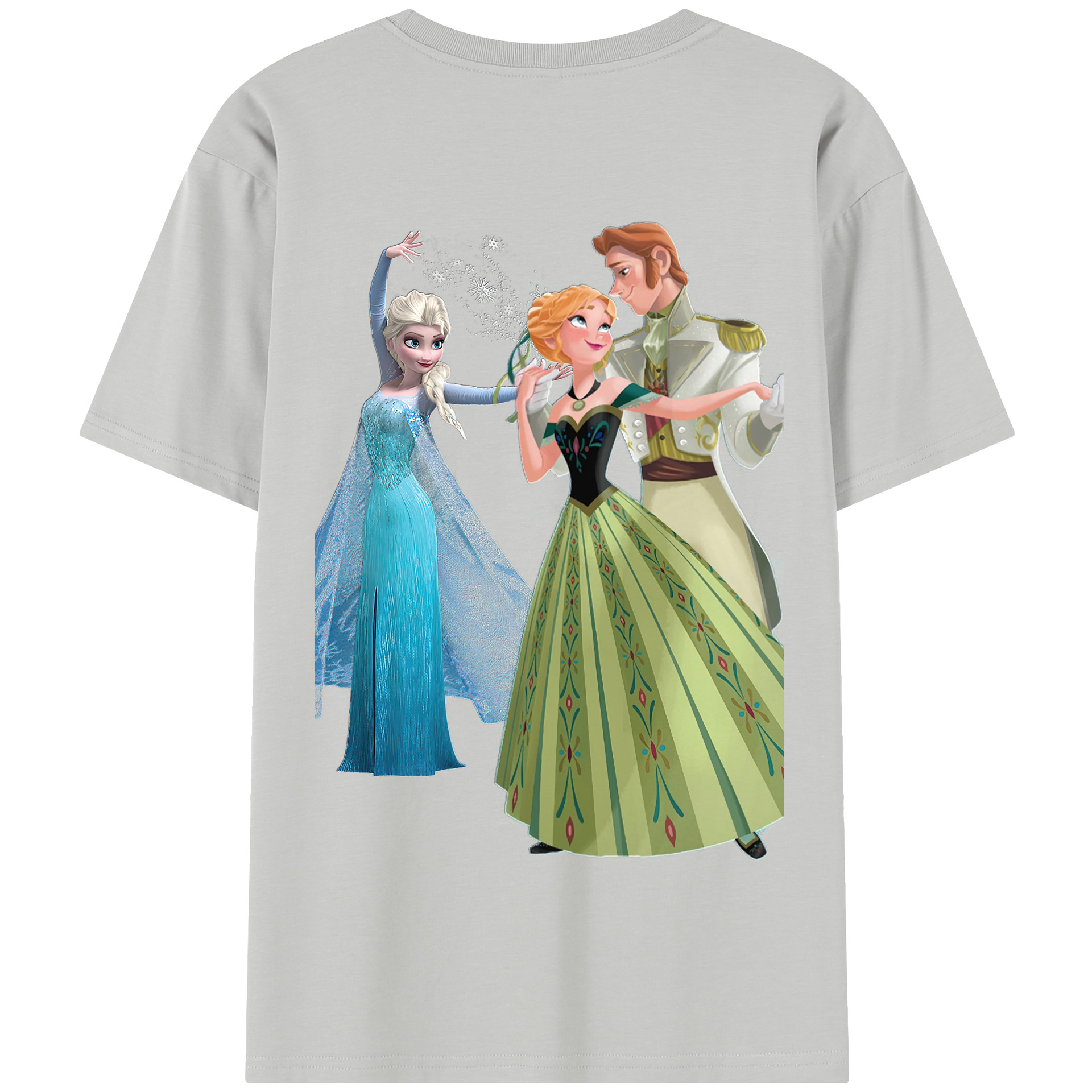 （画像用） アナと雪の女王 アンナ エルサ Frozen Anna Elsa 綿100％半袖Tシャツ（背面プリント）