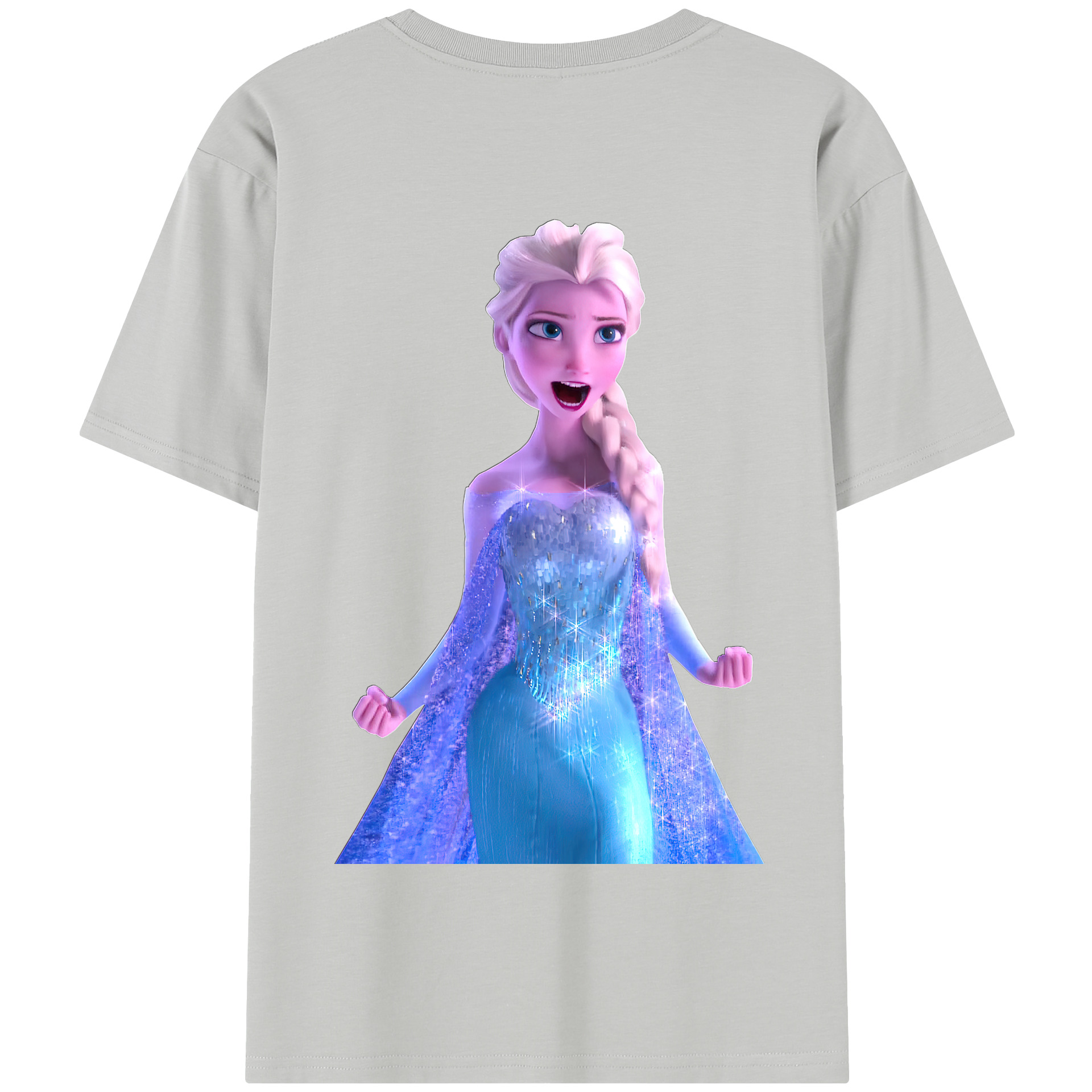 （画像用） アナと雪の女王 アンナ エルサ Frozen Anna Elsa 綿100％半袖Tシャツ（背面プリント）
