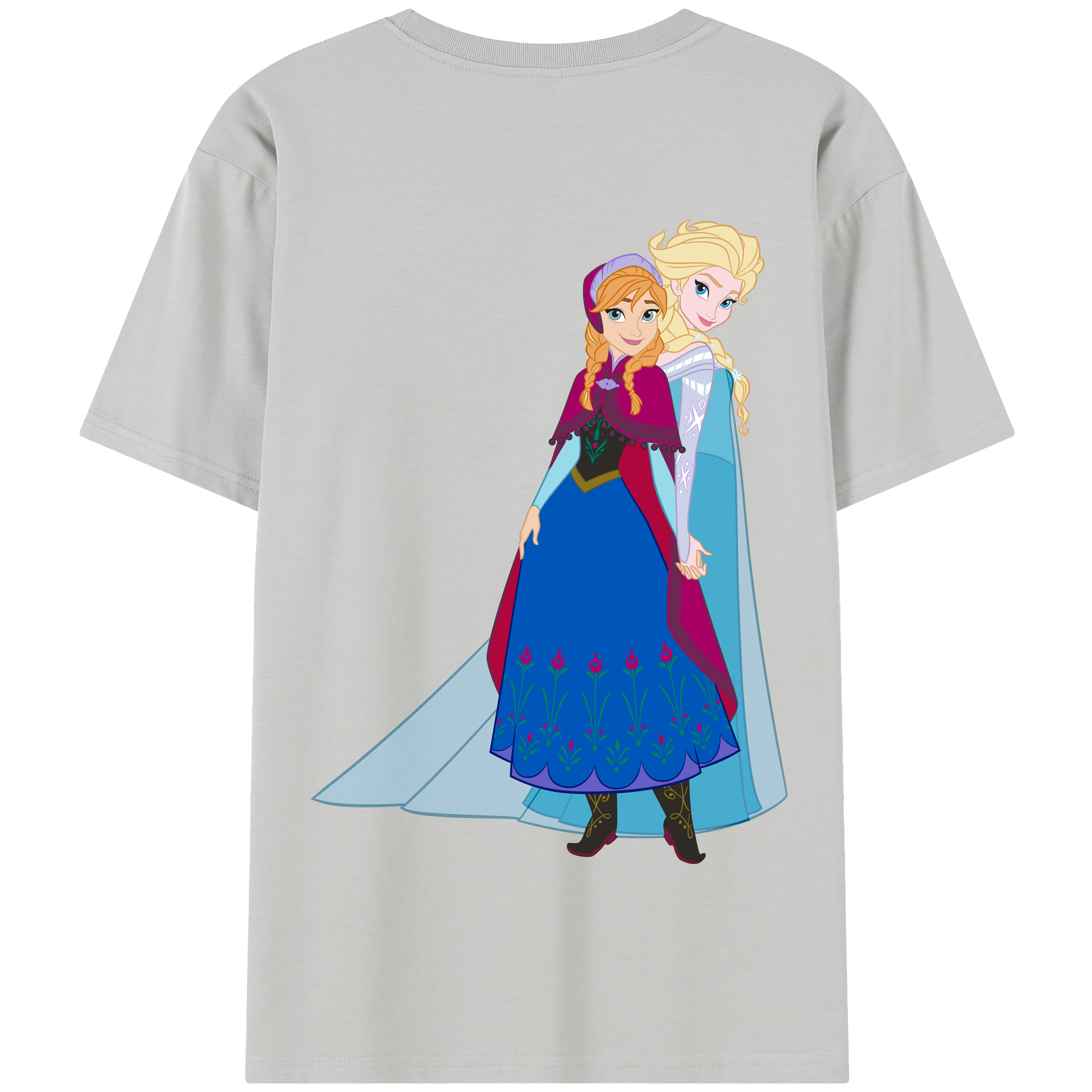 （画像用） アナと雪の女王 アンナ エルサ Frozen Anna Elsa 綿100％半袖Tシャツ（背面プリント）