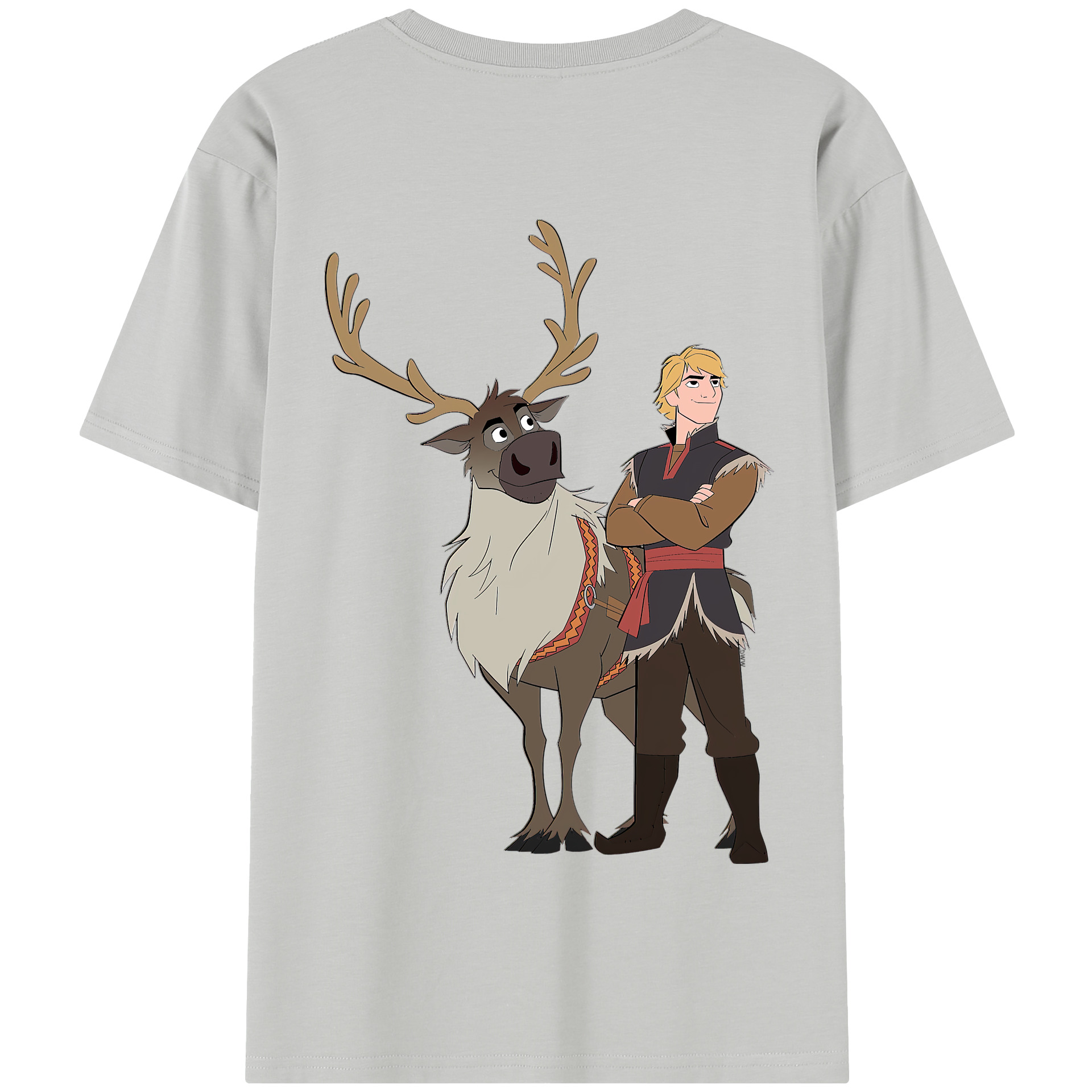 （画像用） アナと雪の女王 アンナ エルサ Frozen Anna Elsa 綿100％半袖Tシャツ（背面プリント）