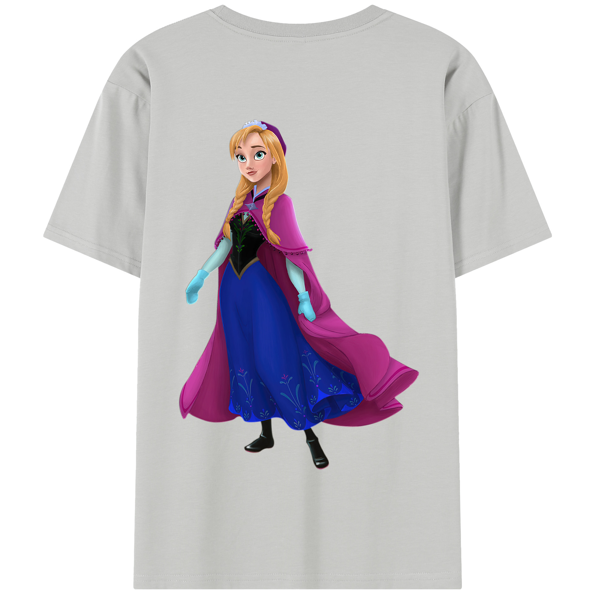 （画像用） アナと雪の女王 アンナ エルサ Frozen Anna Elsa 綿100％半袖Tシャツ（背面プリント）