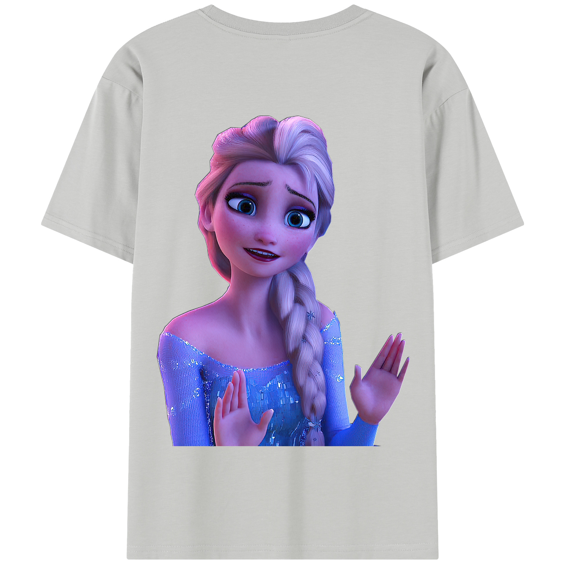 （画像用） アナと雪の女王 アンナ エルサ Frozen Anna Elsa 綿100％半袖Tシャツ（背面プリント）