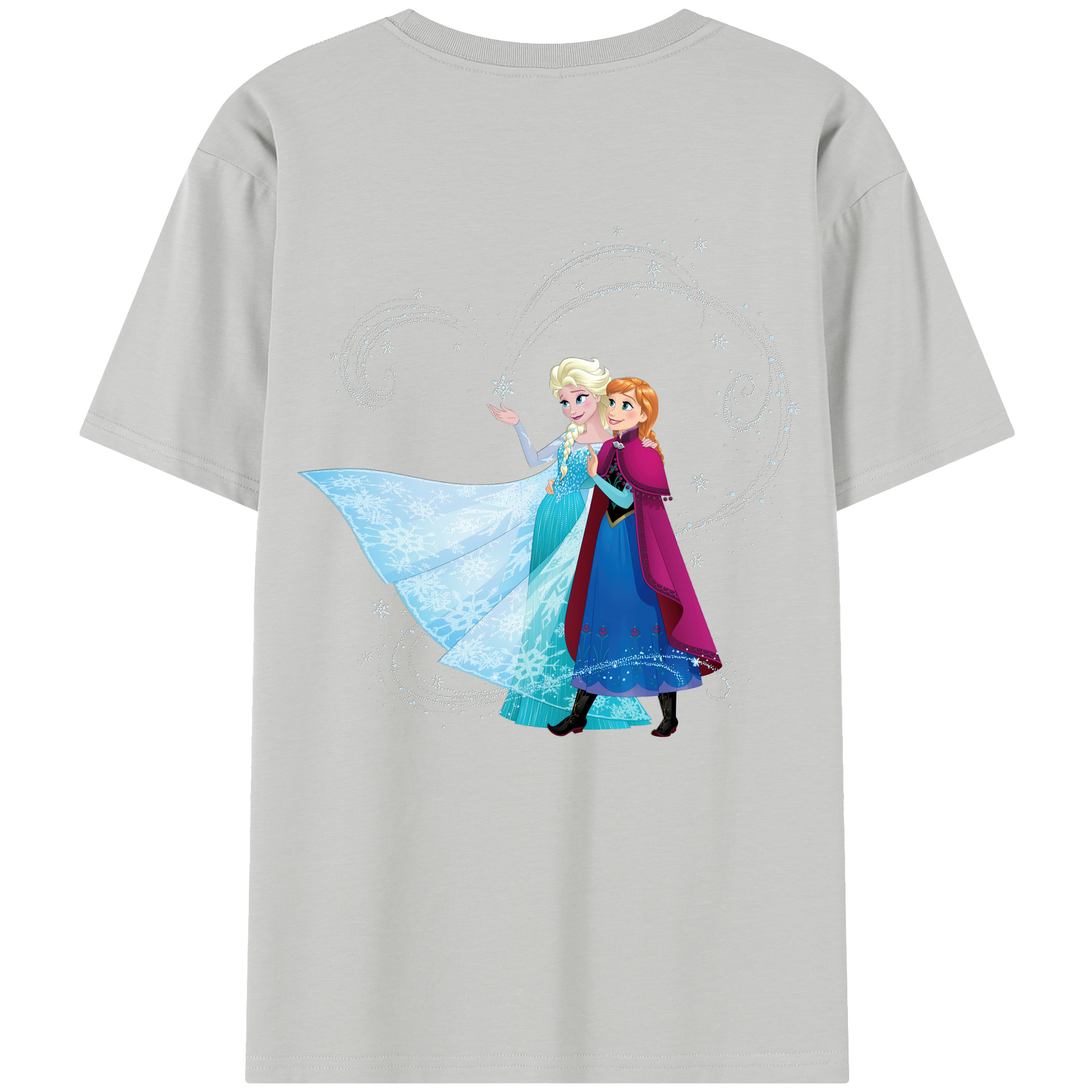 （画像用） アナと雪の女王 アンナ エルサ Frozen Anna Elsa 綿100％半袖Tシャツ（背面プリント）